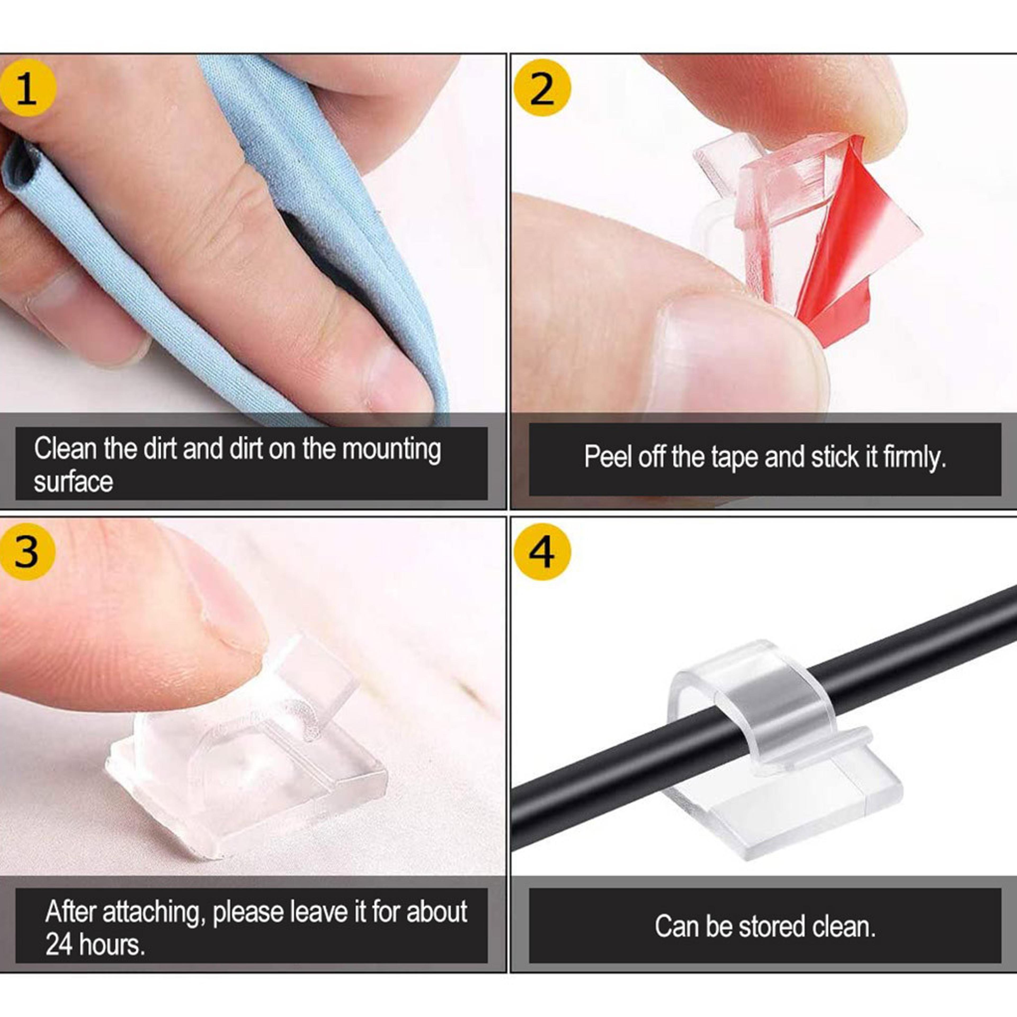 USB Cable Management Clip Wire Holder Cord Organizer Adhesive Hooks Desk Clamp For Earphones Mouse  2