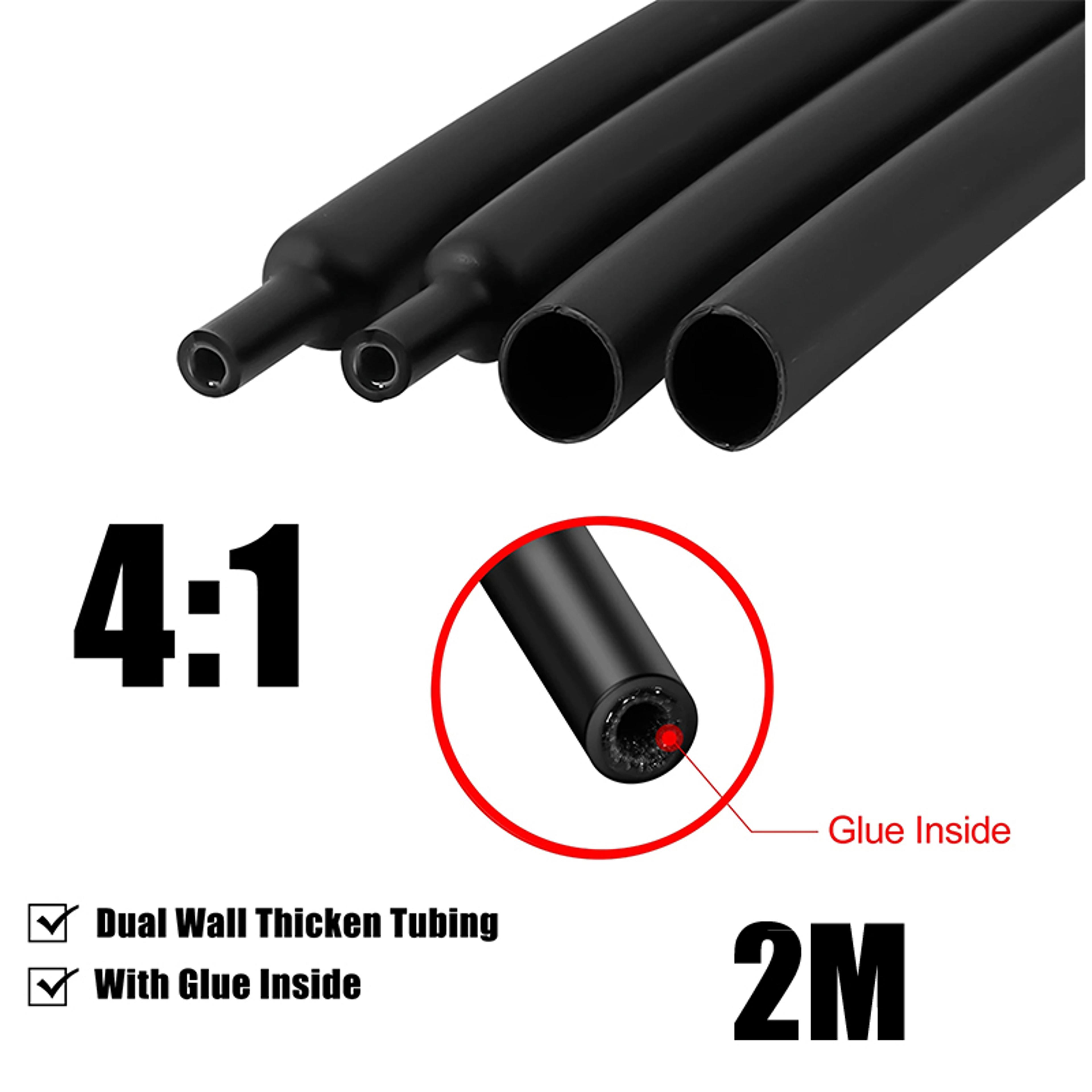 dual wall insulated heat shrink tubing waterproof adhesive black shrinkable tube