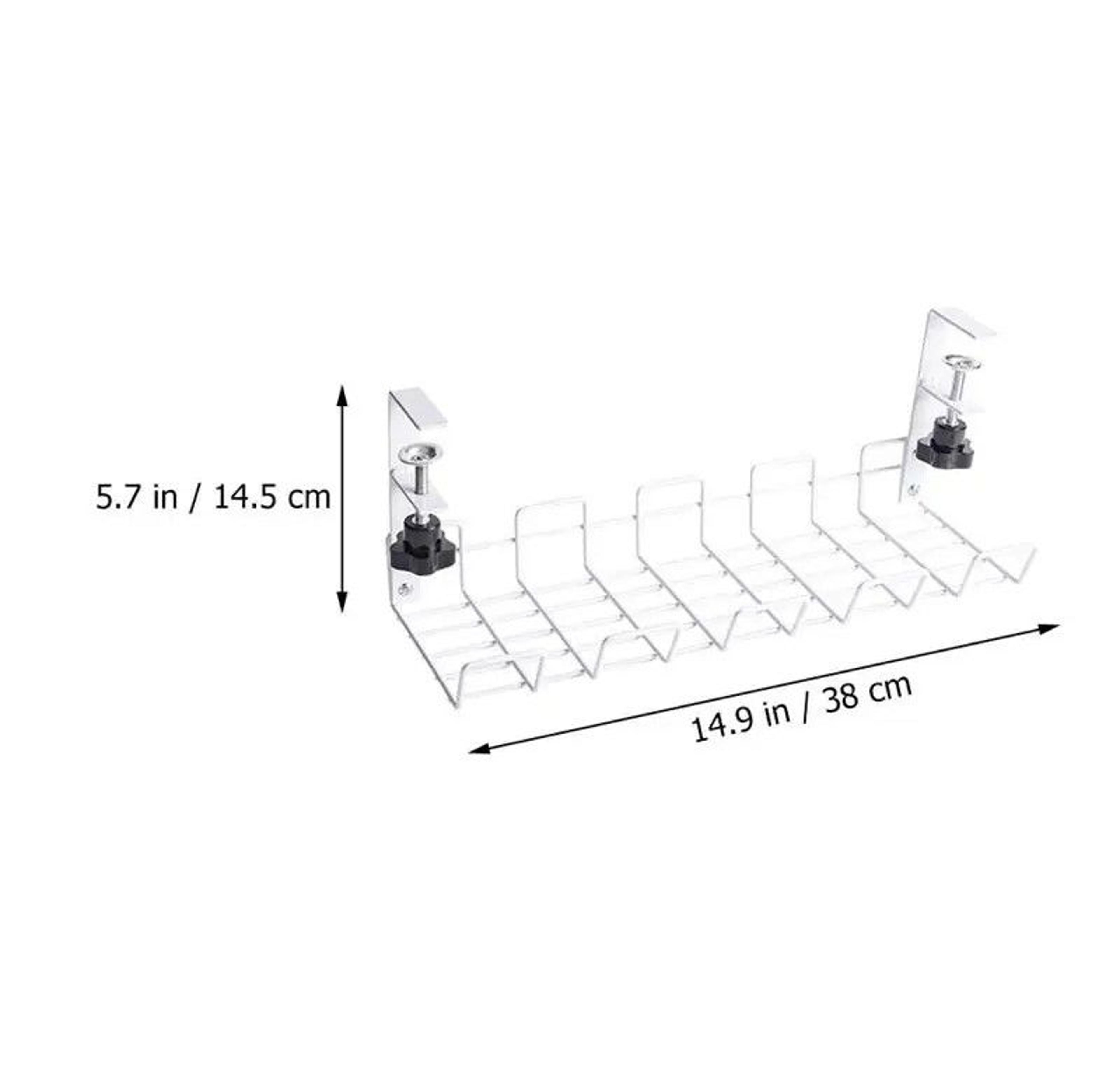 Under Table Storage Rack Wire Office Supplies Shelf Desk Cable Management Tray Wire Cable Organizer 5