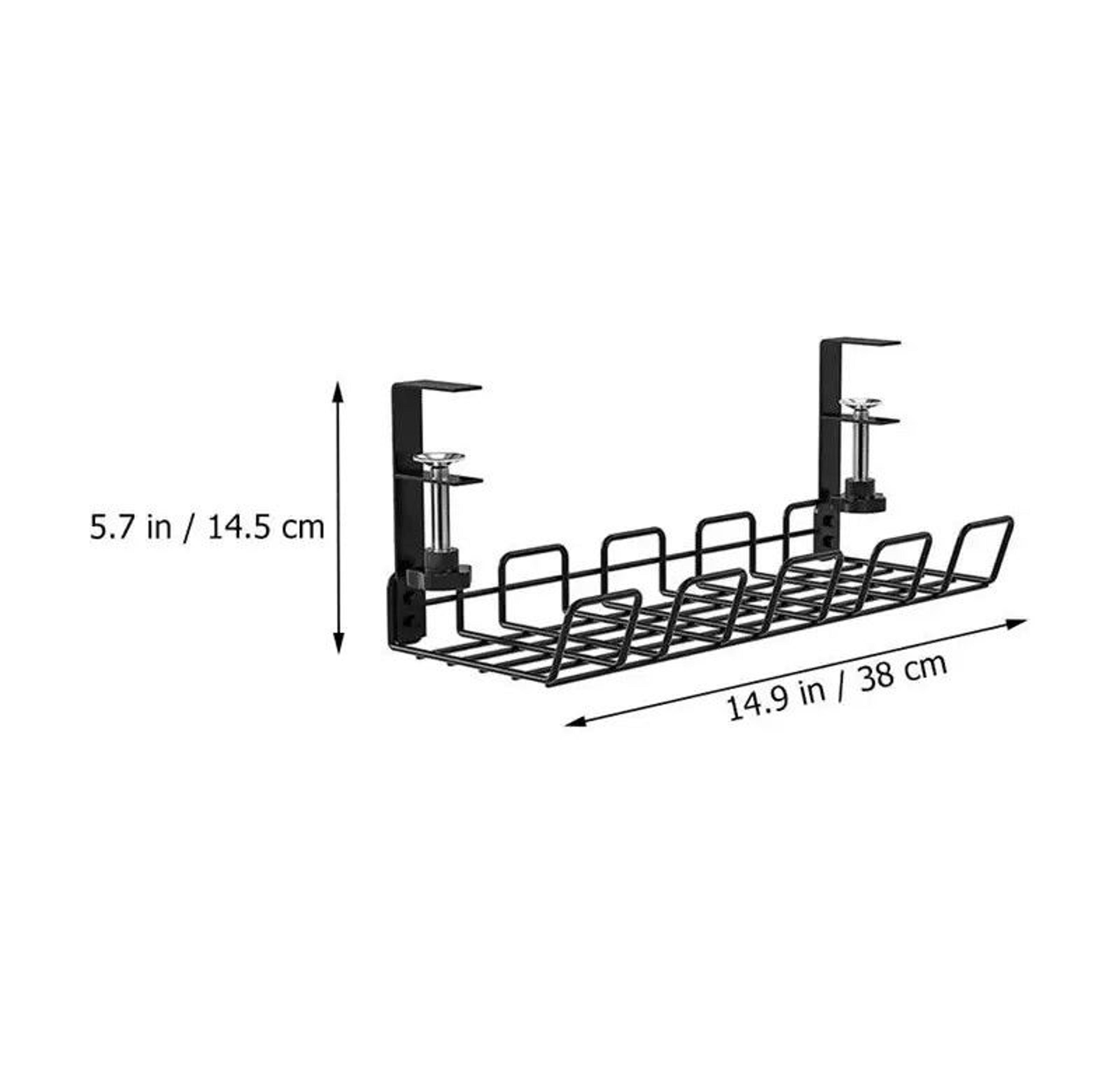 Under Table Storage Rack Wire Office Supplies Shelf Desk Cable Management Tray Wire Cable Organizer 4