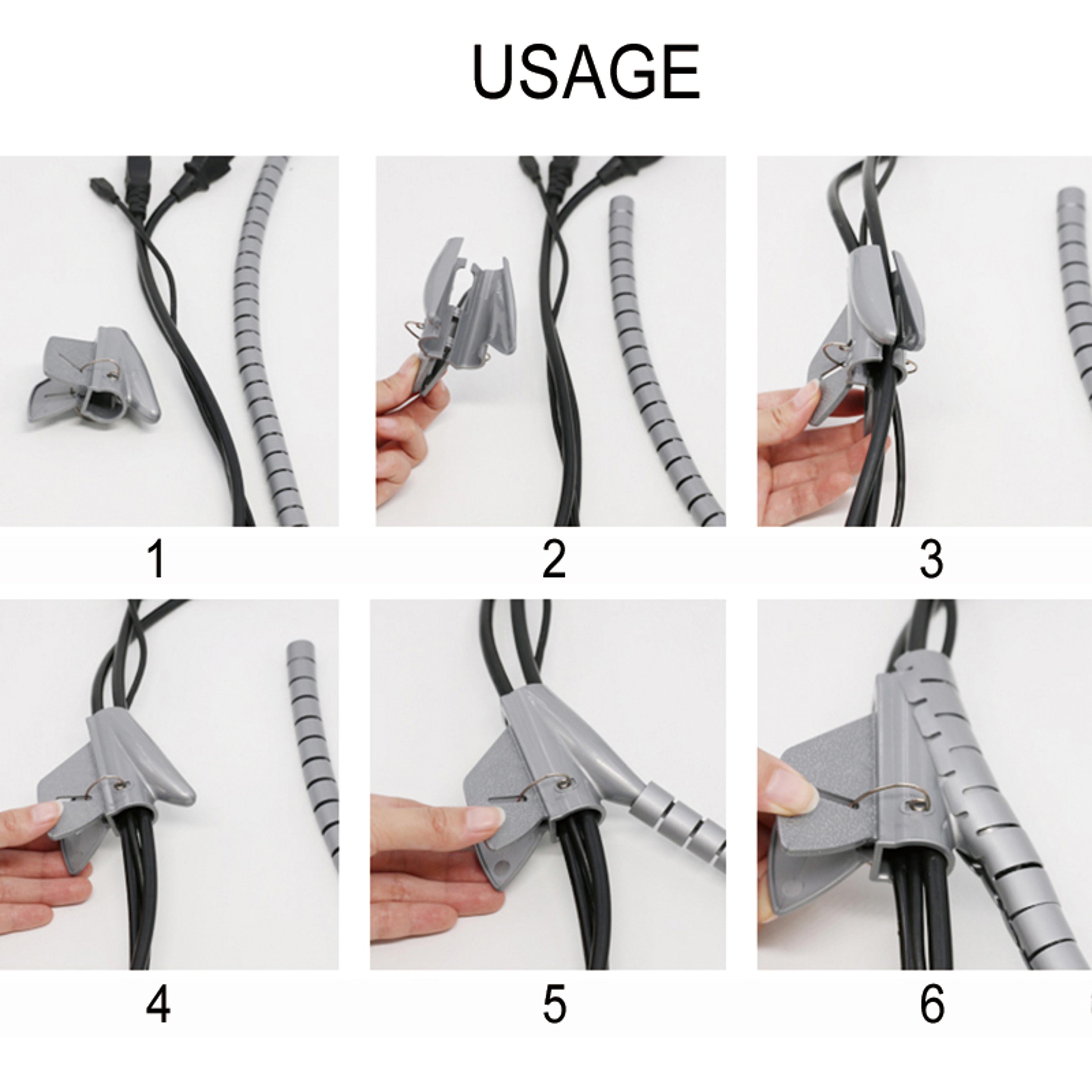Spiral Winder Cable Cover Protector Wire Desk Organizer Computer Cord Bite Tube Clip Management Too 2