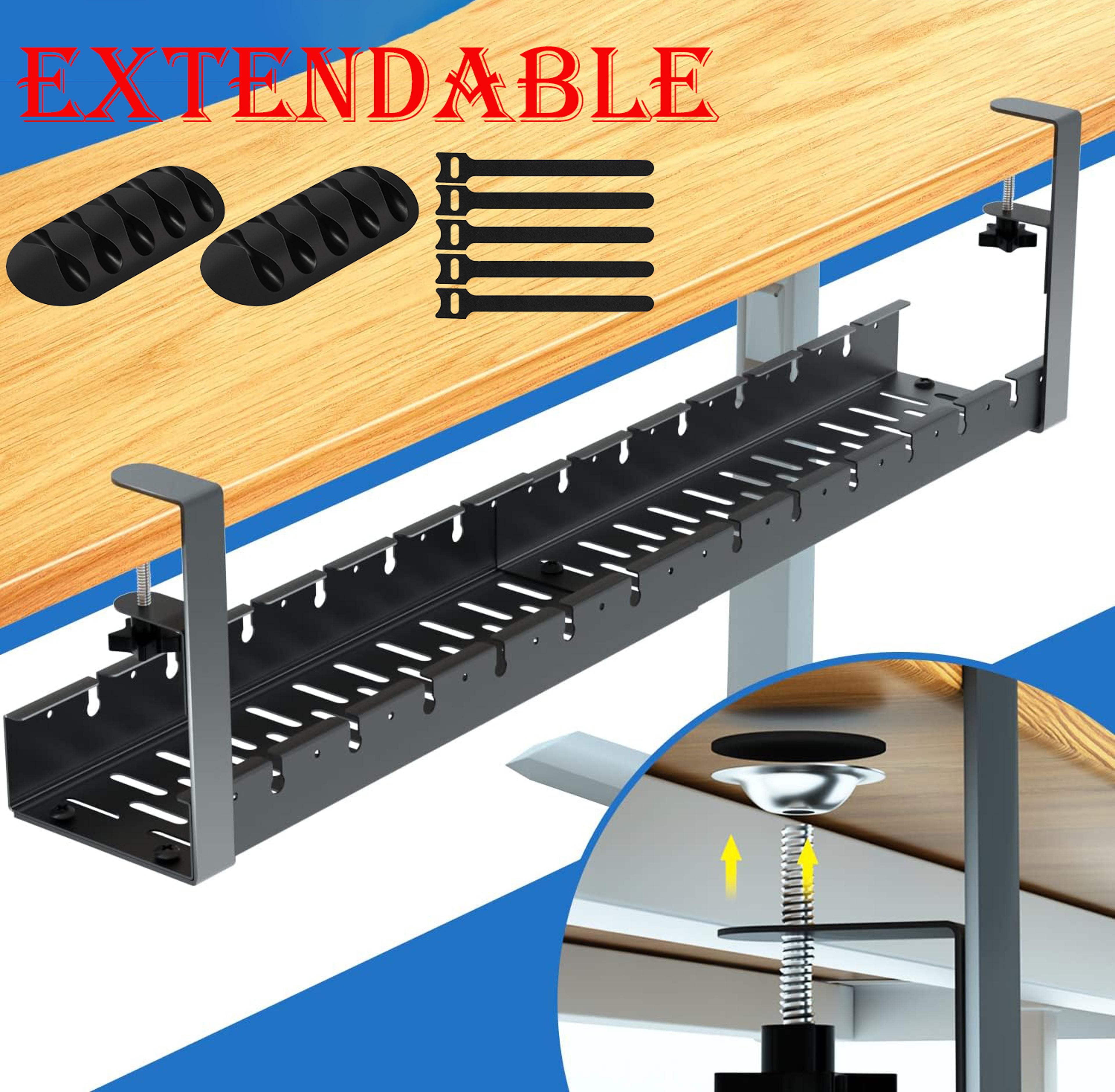 No Drilling Extendable Under Desk Cable Management Metal Tray Multipurpose Space Saving Organizer S 0