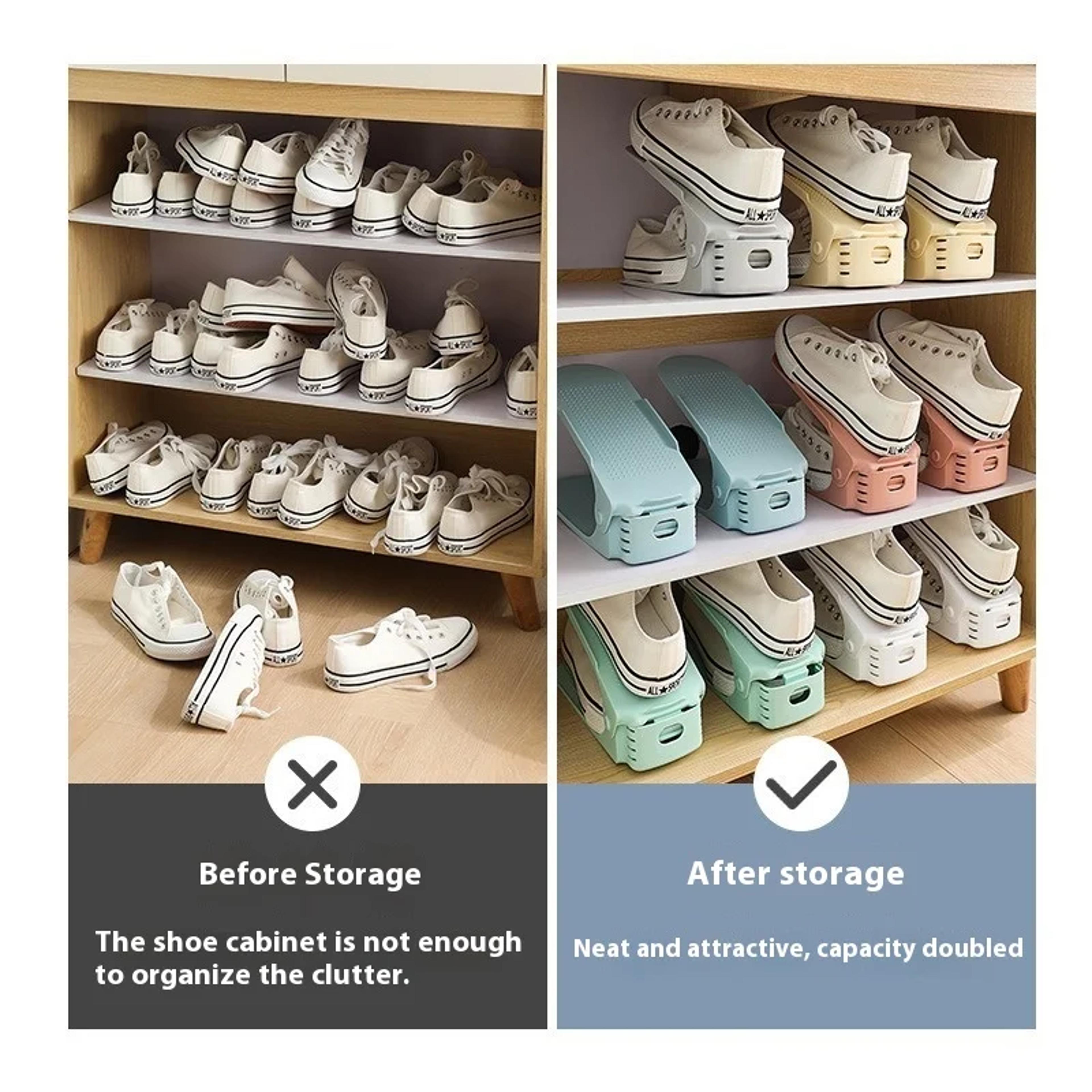 Shoe Slots Space Saving Saver 4 Gears Adjustable Shoe Stacker Organizer For Household Storage 1