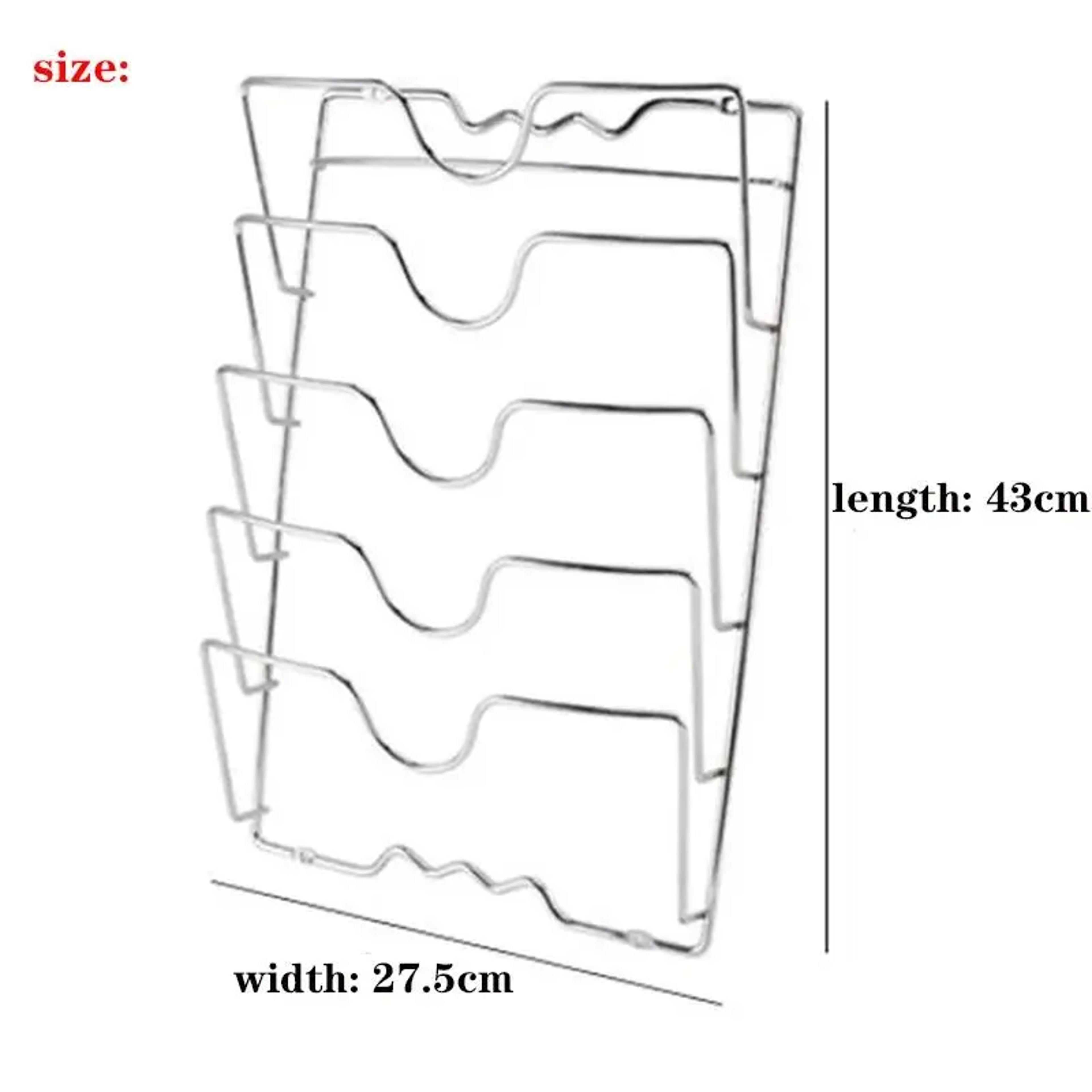 Wall Mounted Pot Lid Rack For Household Kitchen Multi Functional Perforated Five Layers Organizer 6
