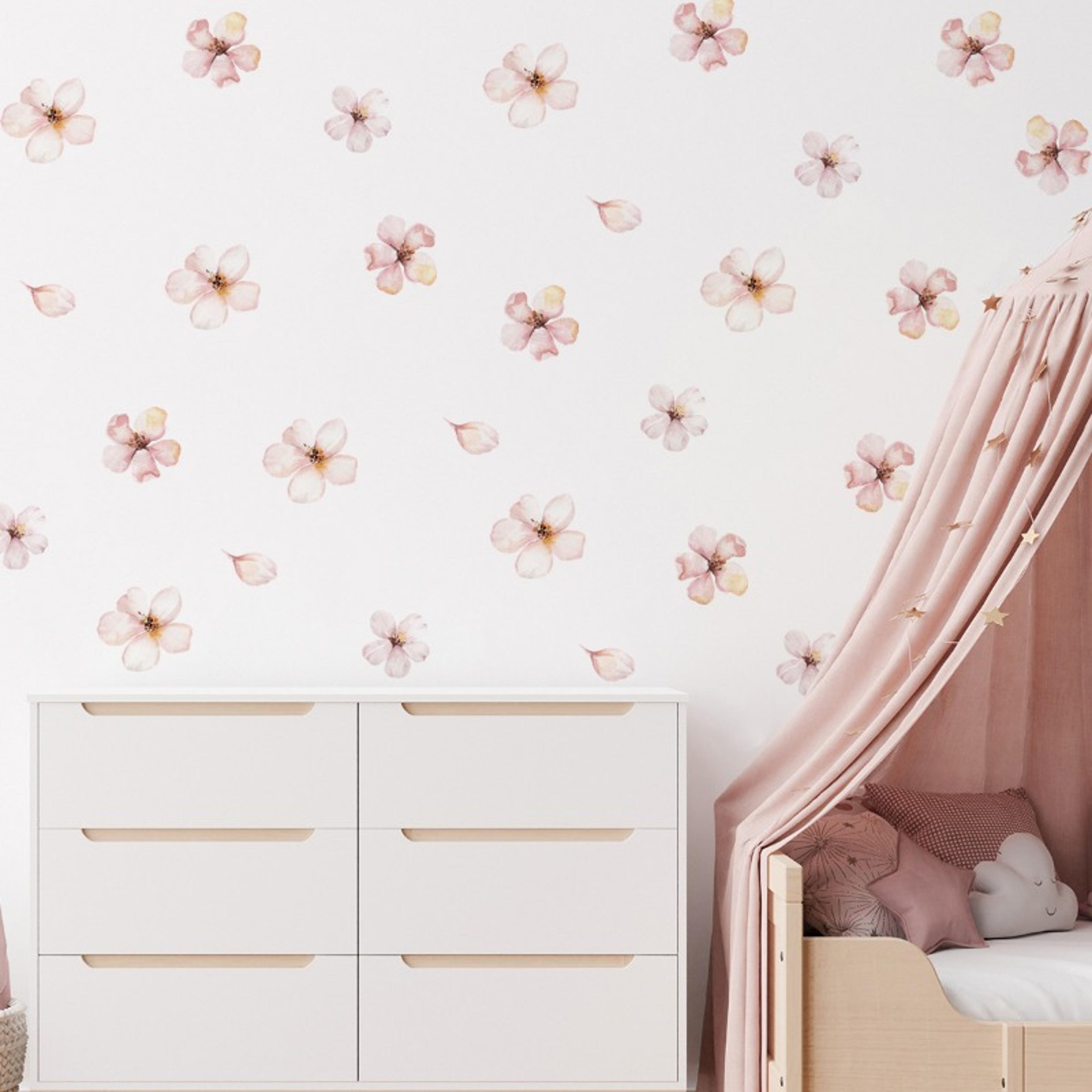 Floral Plants Flowers Wall Stickers Self Adhesive Vinyl Wall Decor For Living Rooms Background Wall 1