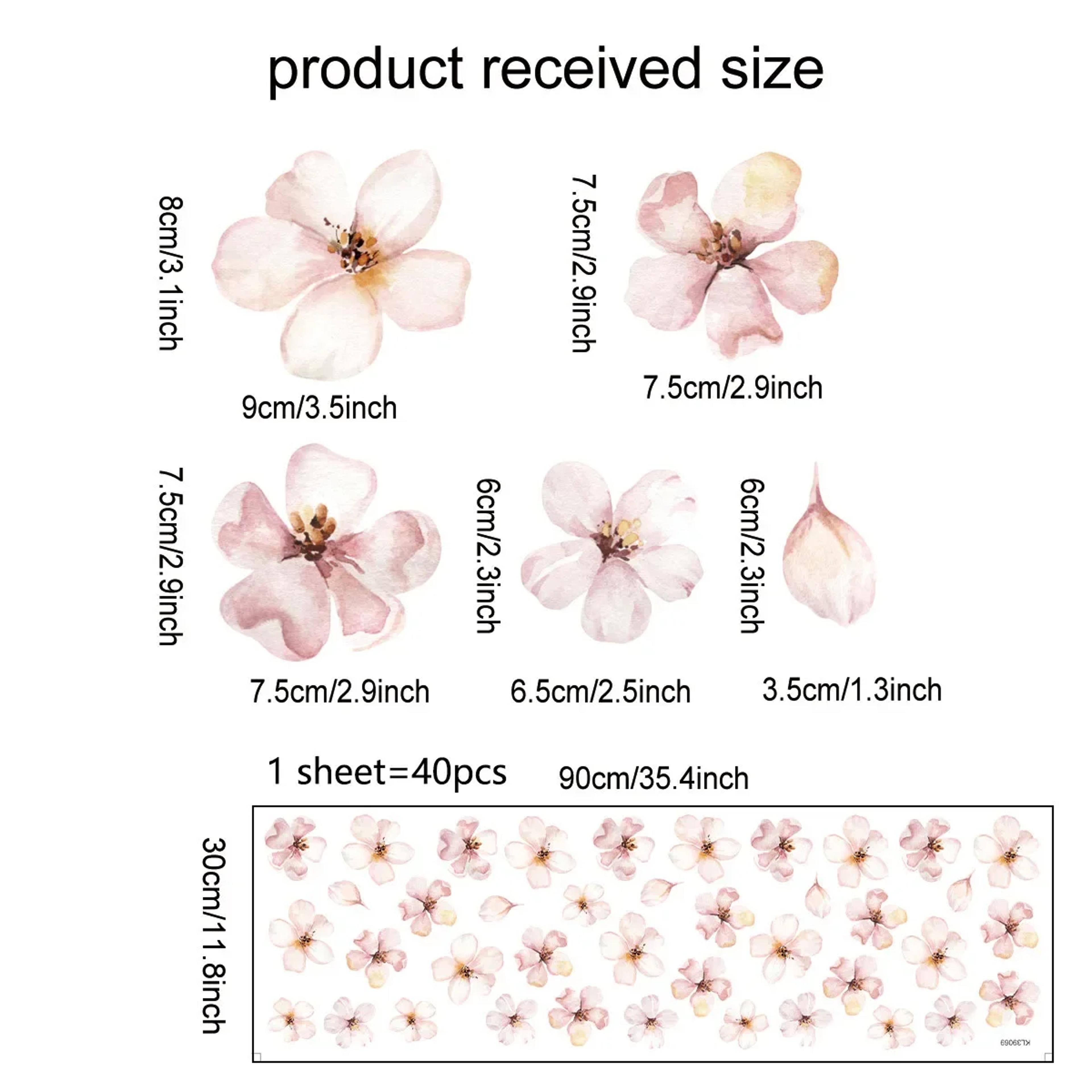 Floral Plants Flowers Wall Stickers Self Adhesive Vinyl Wall Decor For Living Rooms Background Wall 5