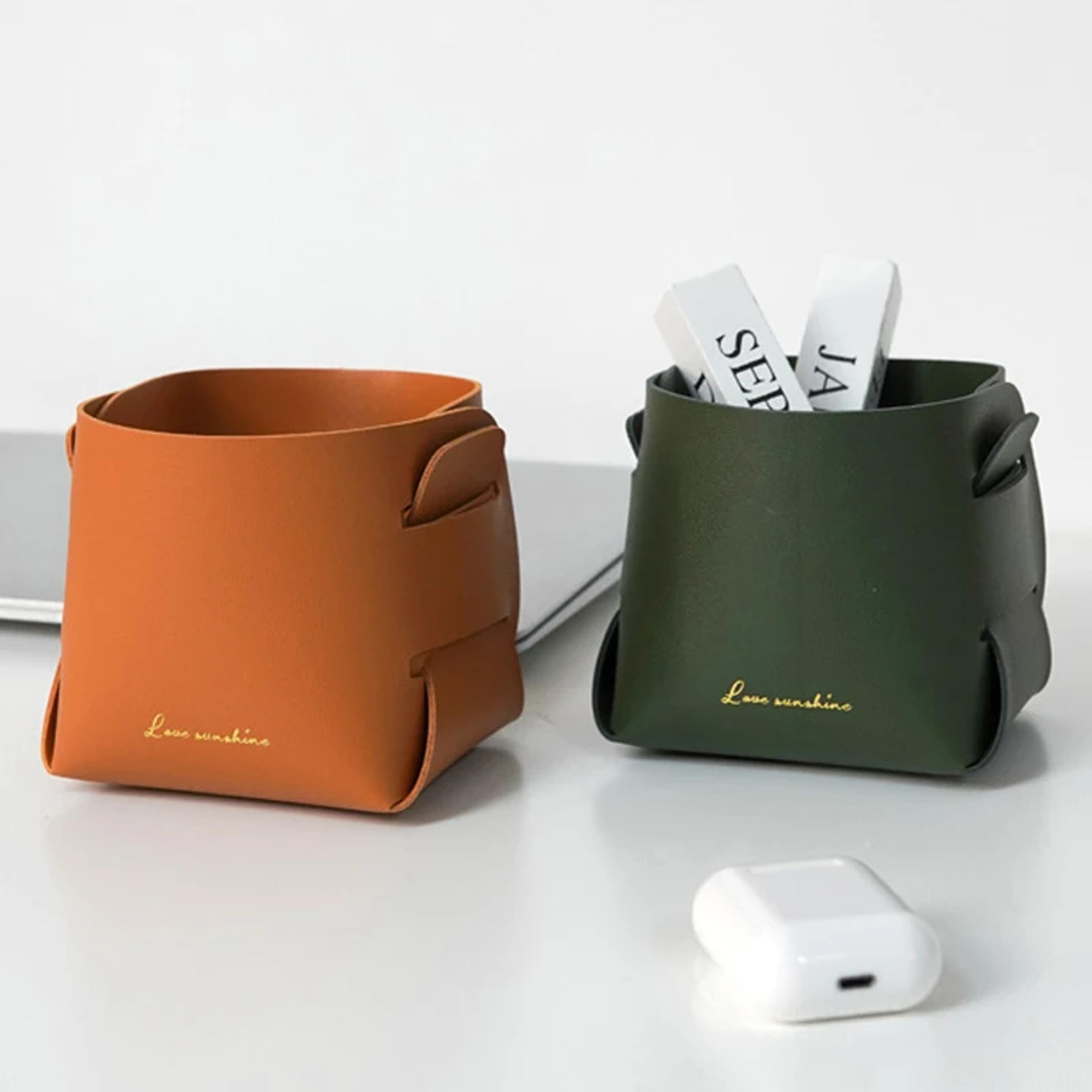 nordic pu leather storage box jewelry keys display tray creative makeup organizer books plants holder desktop decorate