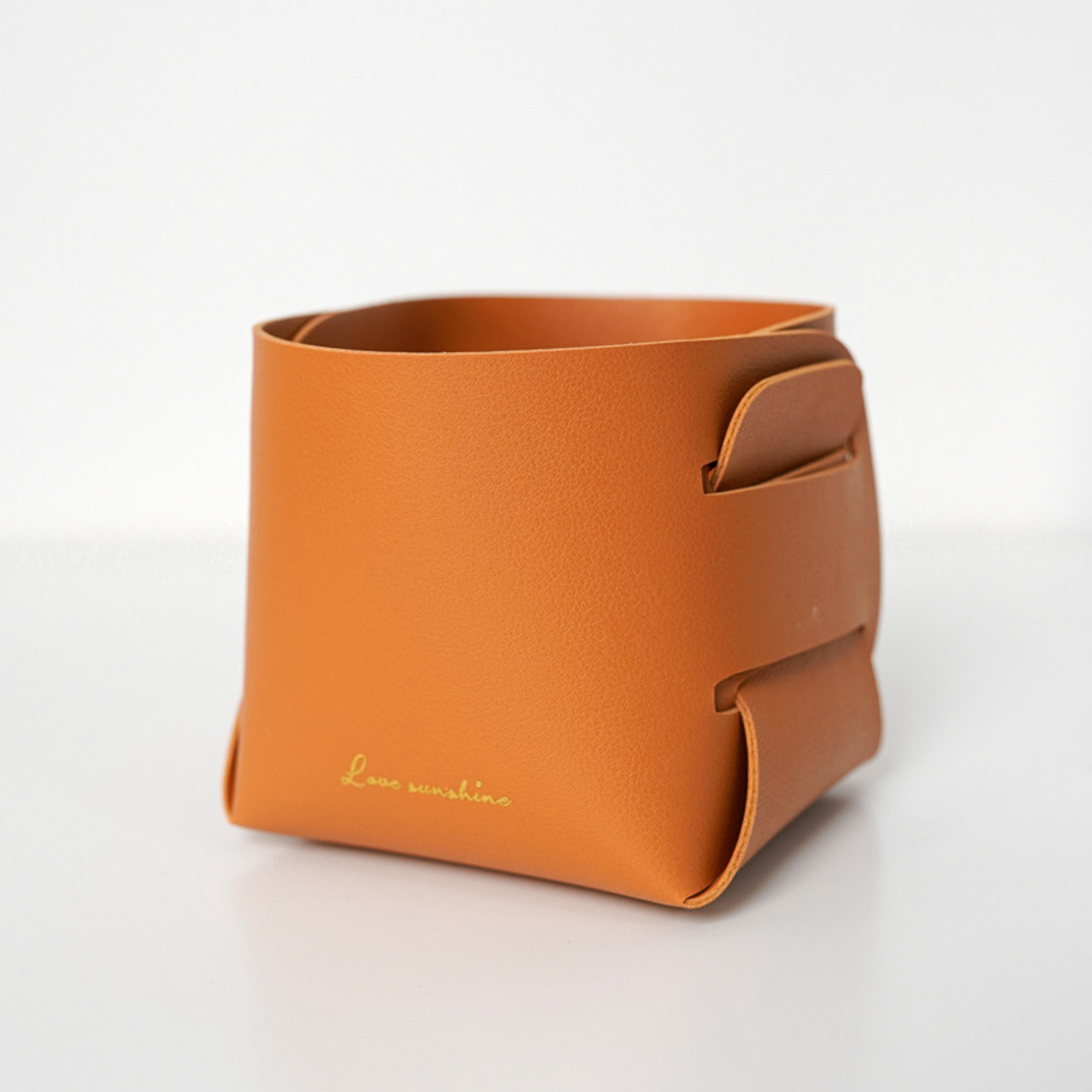 Nordic PU Storage Tray Folding Desktop Leather Storage Box Sundry Basket Porch Key Control Pen Hold 7