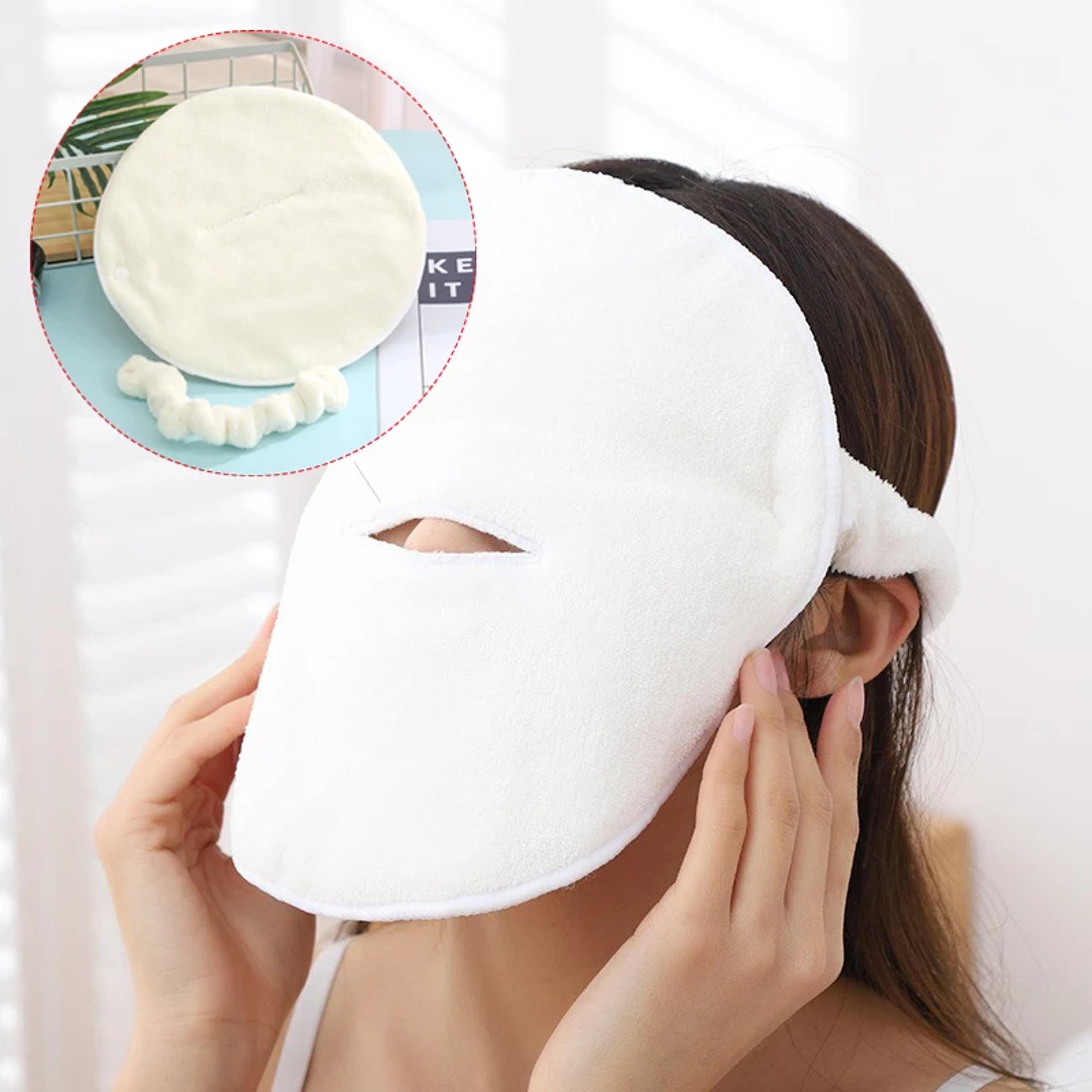 White FaceShaped Towel Facial Towel Thickened Moisturizing Hydrating Cold Hot Compress Mask For Bea 4