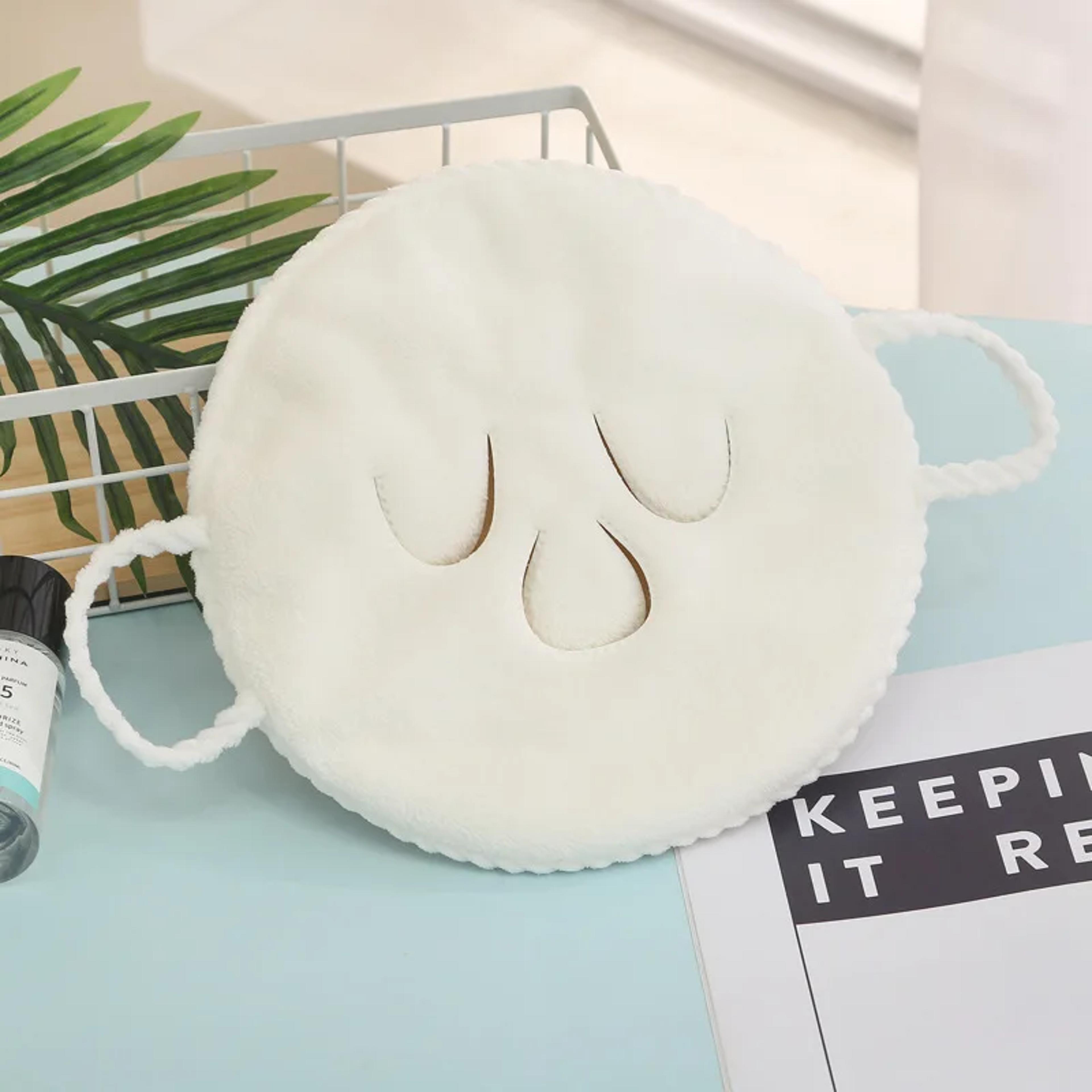 White FaceShaped Towel Facial Towel Thickened Moisturizing Hydrating Cold Hot Compress Mask For Bea 6
