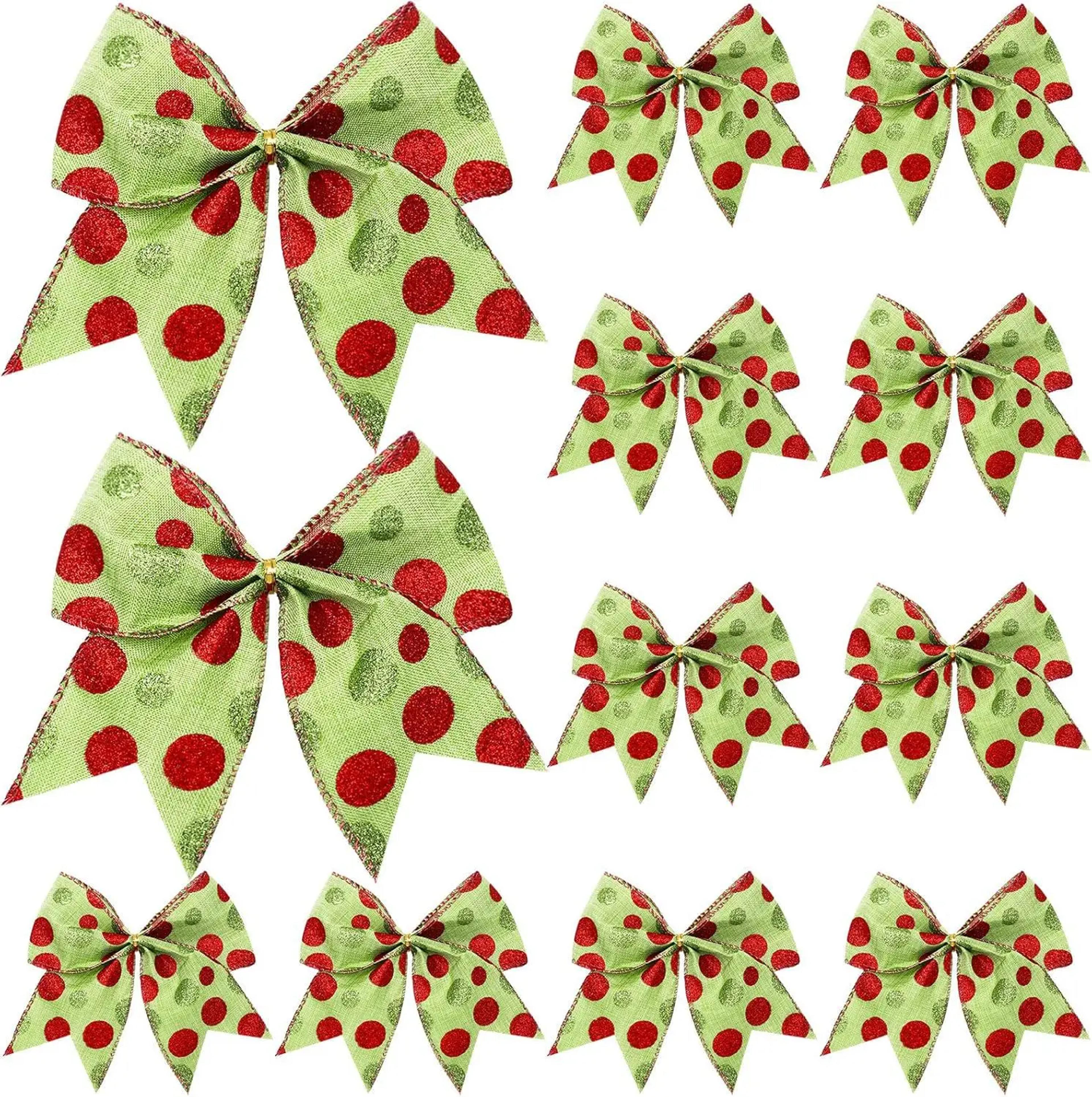 Christmas Bows For Wreaths DIY Xmas Tree Decorations Gift Wrapping Garland 9