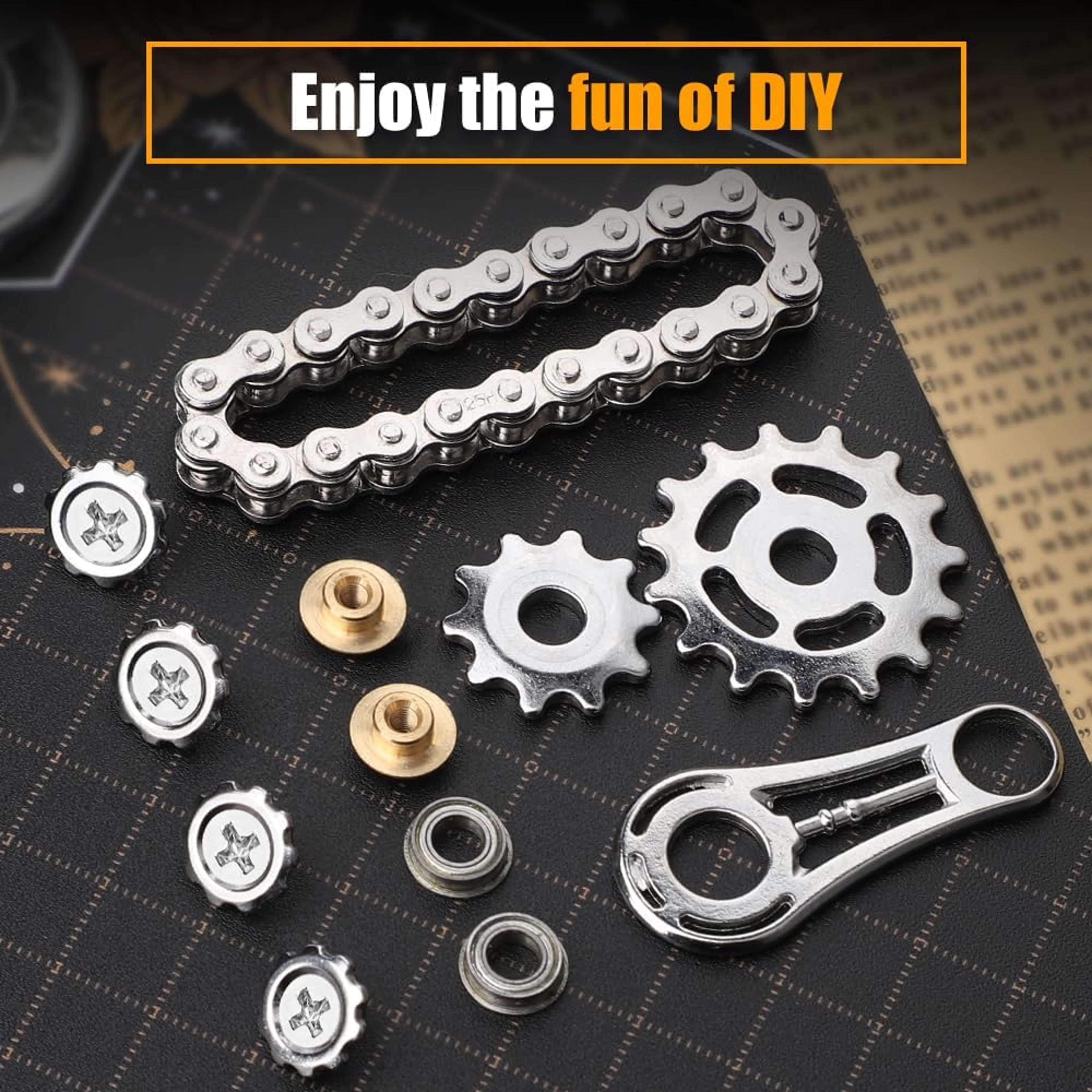 Antistress Cool Sprockets Fidget Gyro Spinner Anxiety Relief Metal Bike Chain EDC Toy 3