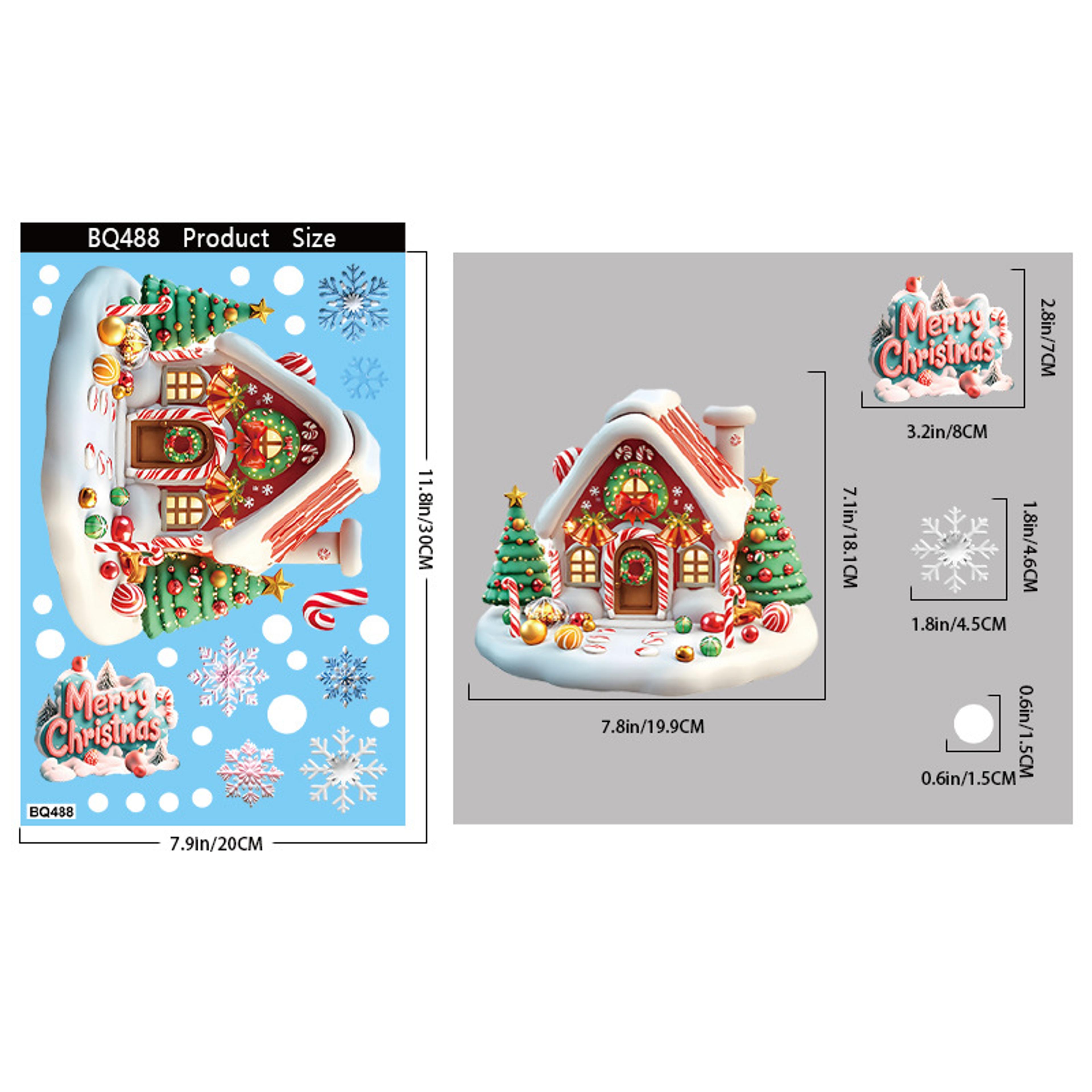 Reusable Christmas PVC Static Glass Stickers No Glue Snowman Santa Tree Xmas Window Decor For Home  4