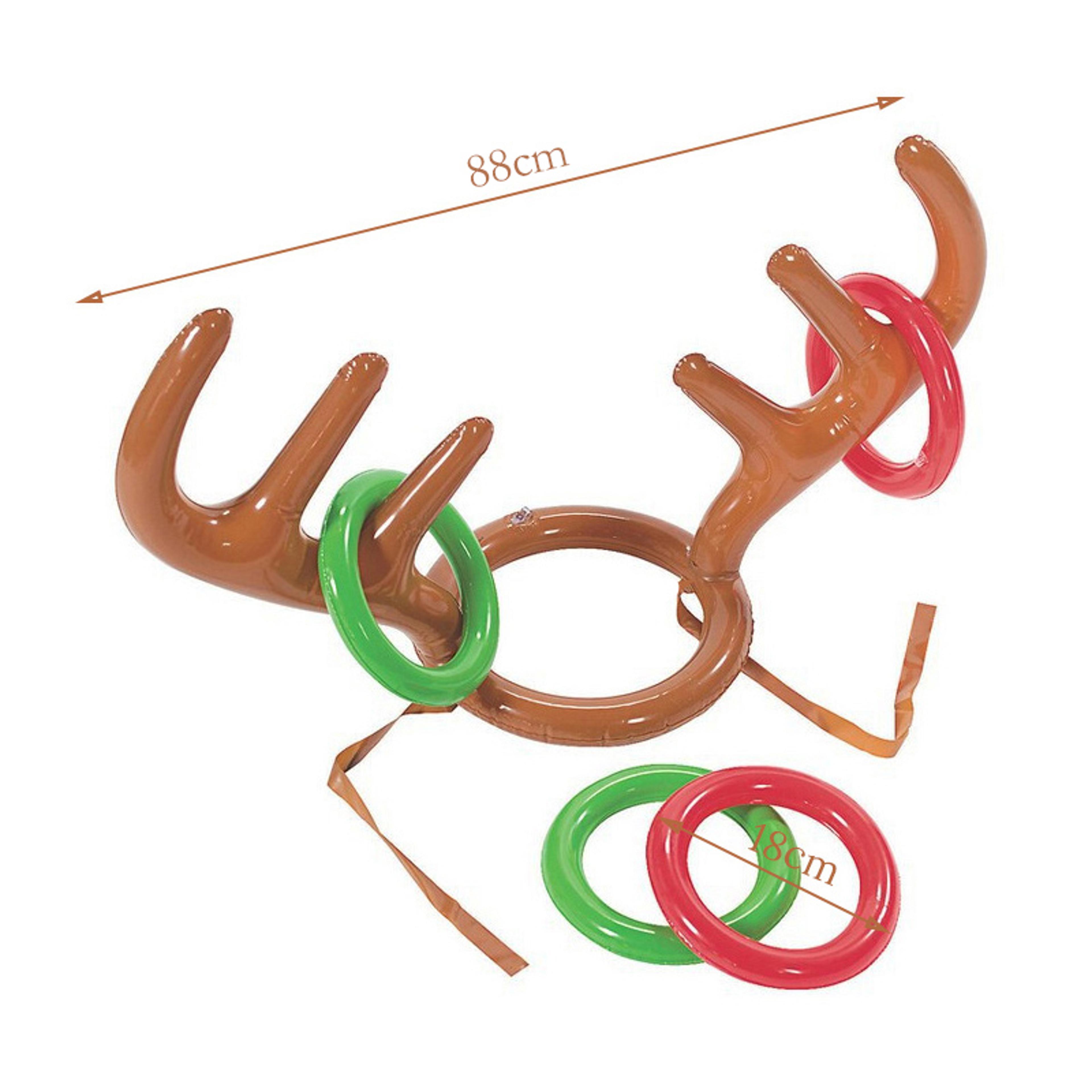 Christmas Party Decor Supplies Inflatable Reindeer Antler Ring Toss Game Antler Shape Balloon Toys  6