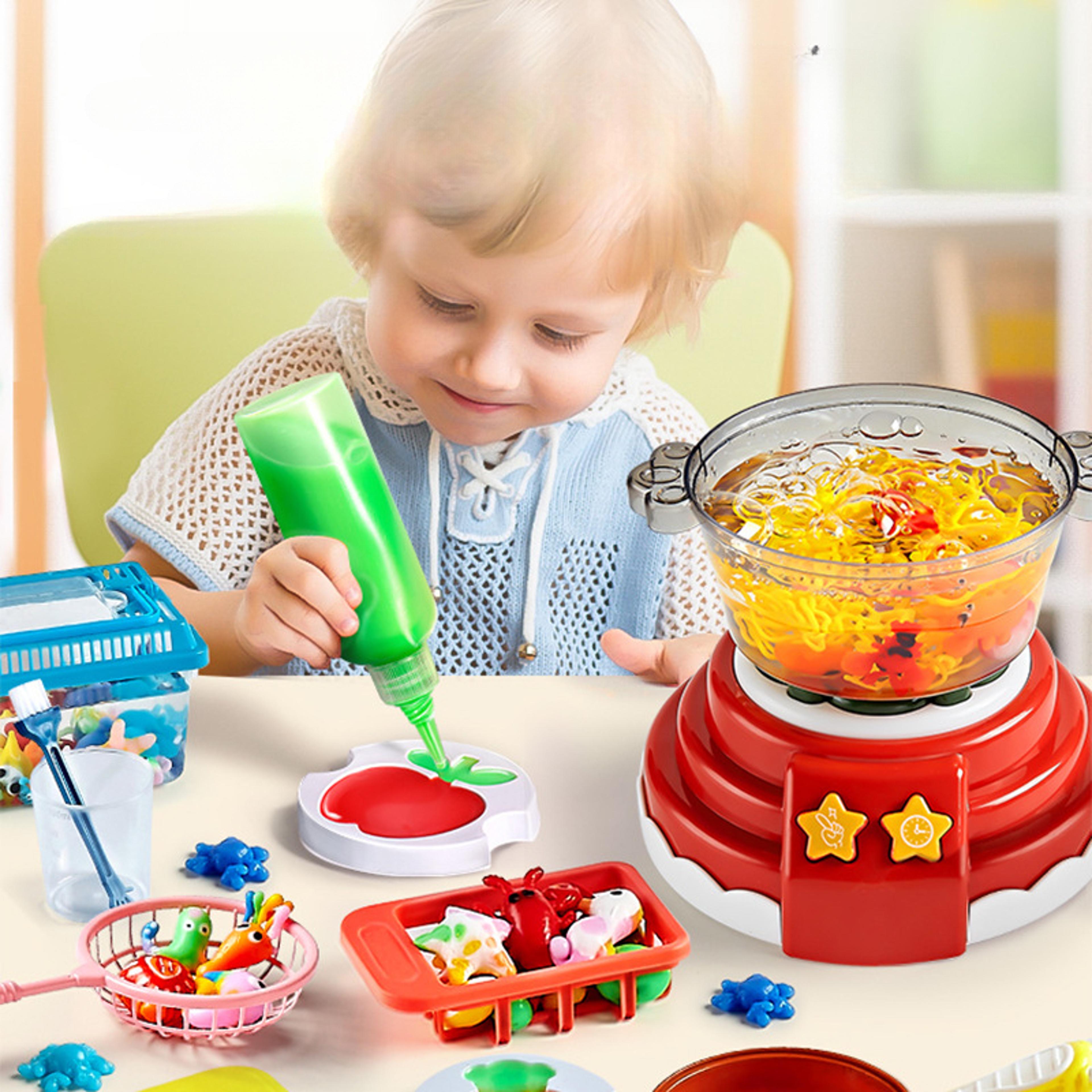DIY Hot Pot Cooking Toys Kitchen Playset Pretend Hot Pot Machine Toys Educational Bubble Sound Ligh 1