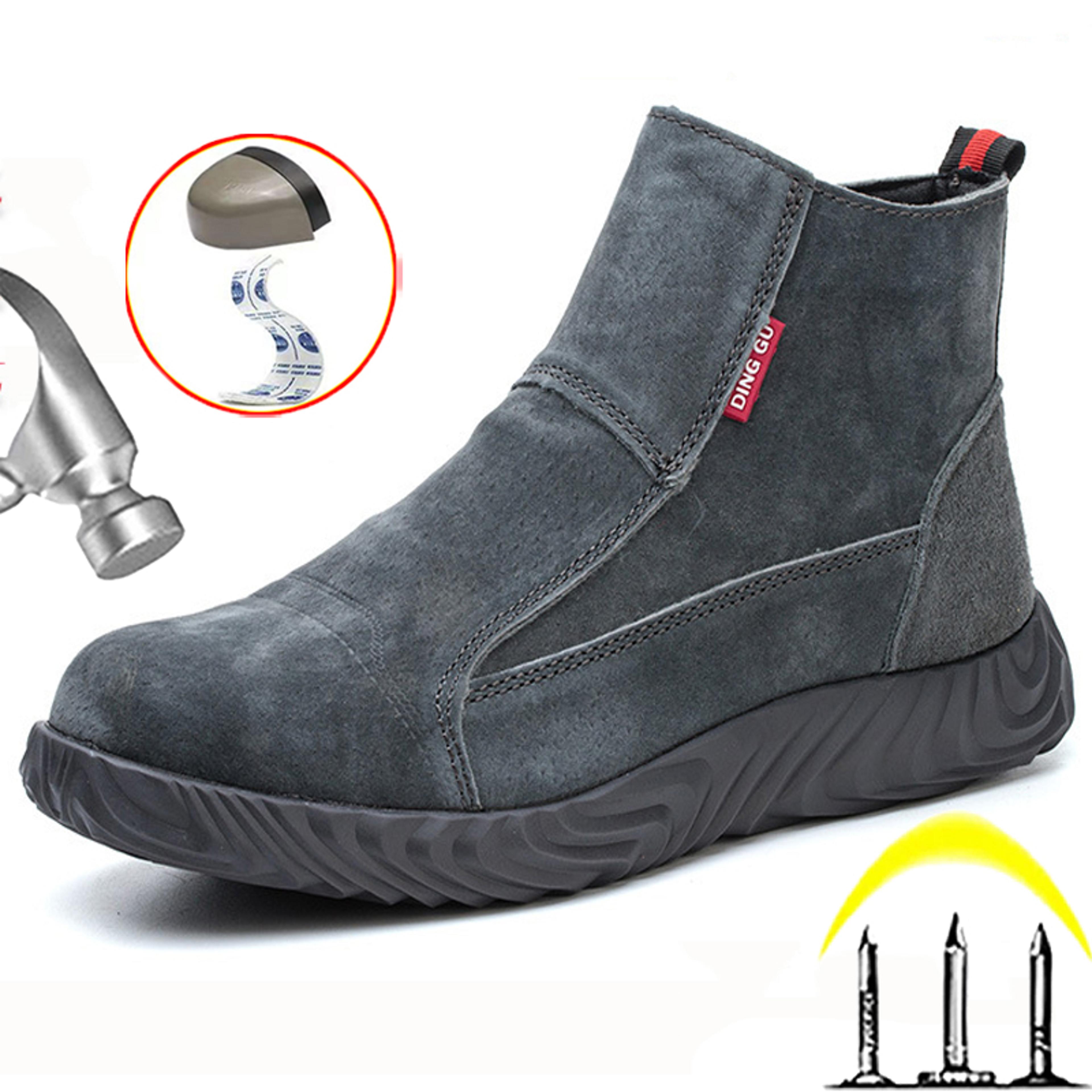 Quality Anti Scalding Welding Boots PunctureProof Men Work Shoes Indestructible Cowhide Protective  5