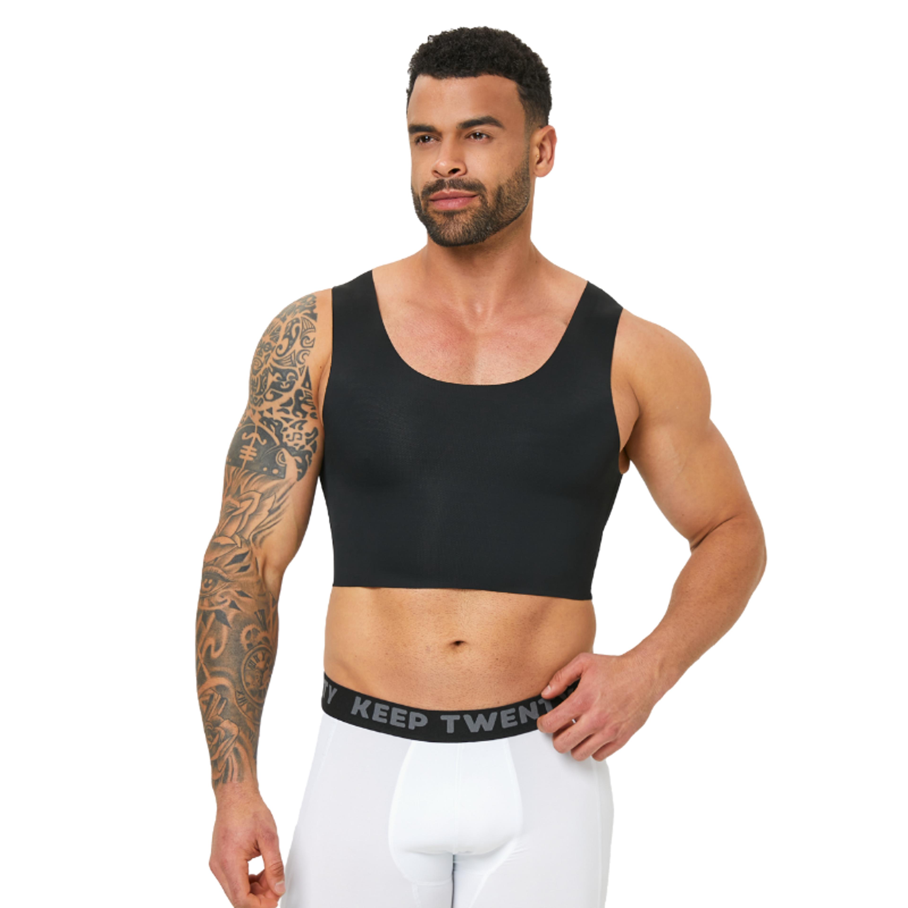 High Elasticity Breathable Comfortable Vest Mens Seamless Shaping Short Vest Sleeveless Slim Fit Un 1