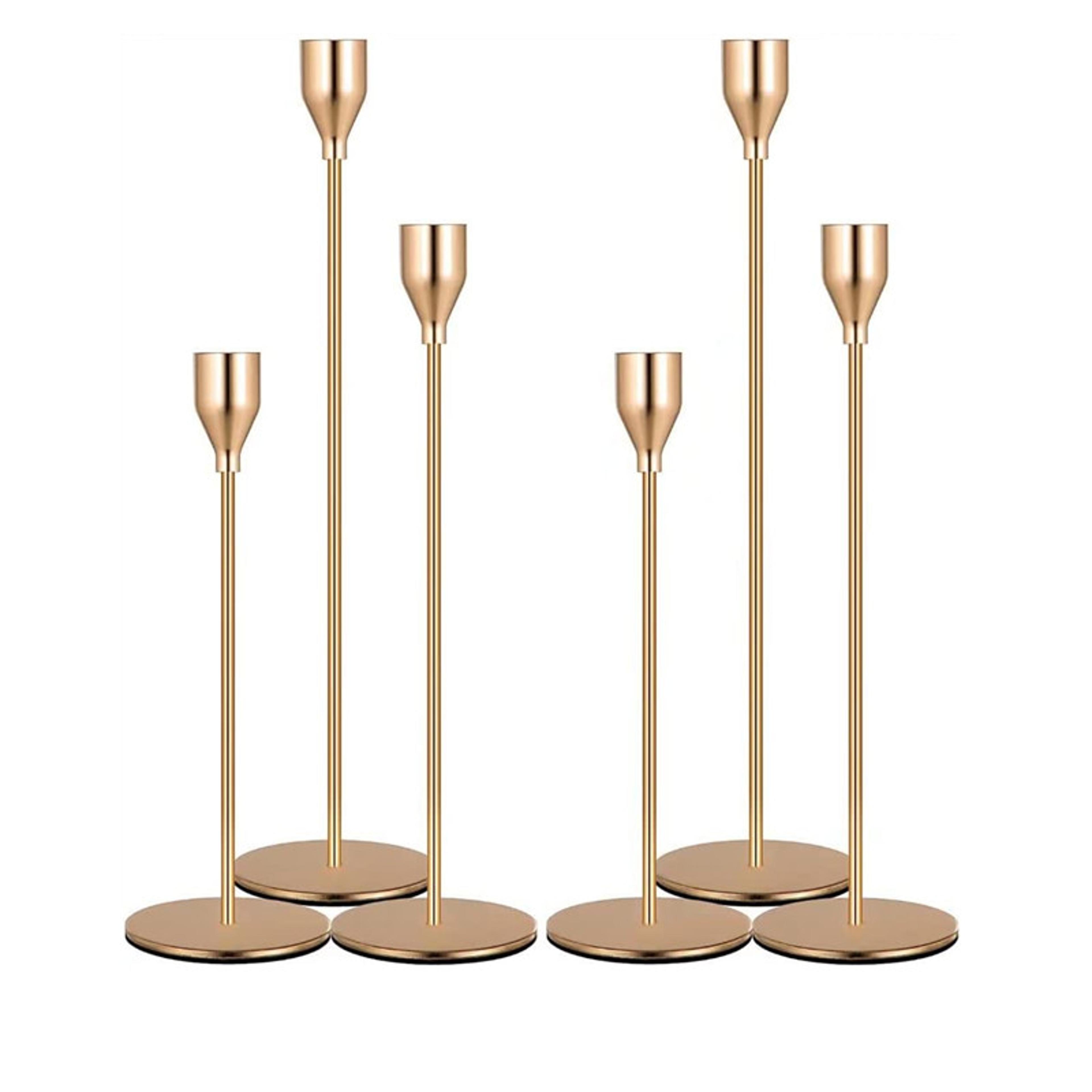 Simple Golden Metal Candle Holders Style Wedding Bar Party Living Room Decor Candlestick 0