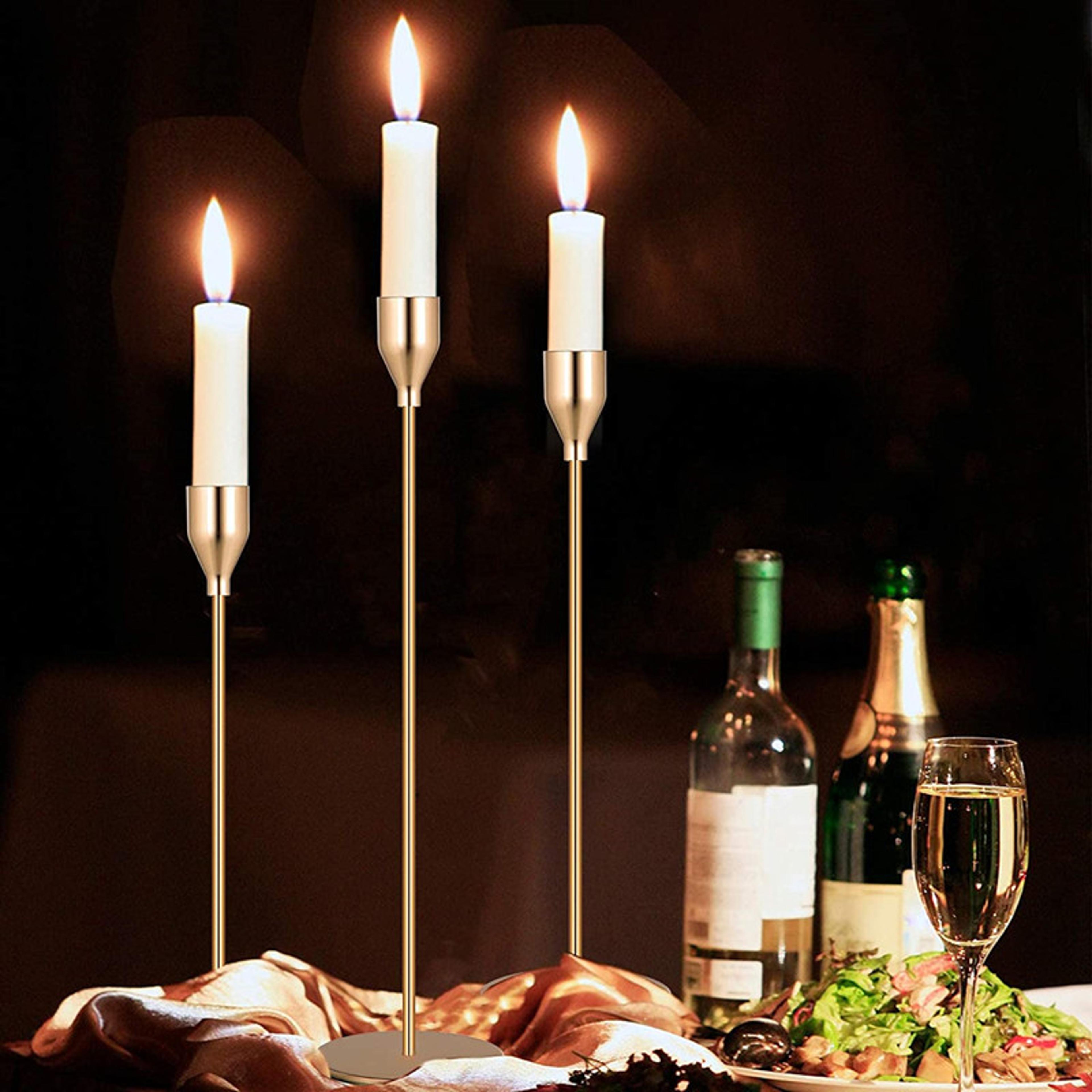Simple Golden Metal Candle Holders Style Wedding Bar Party Living Room Decor Candlestick 2