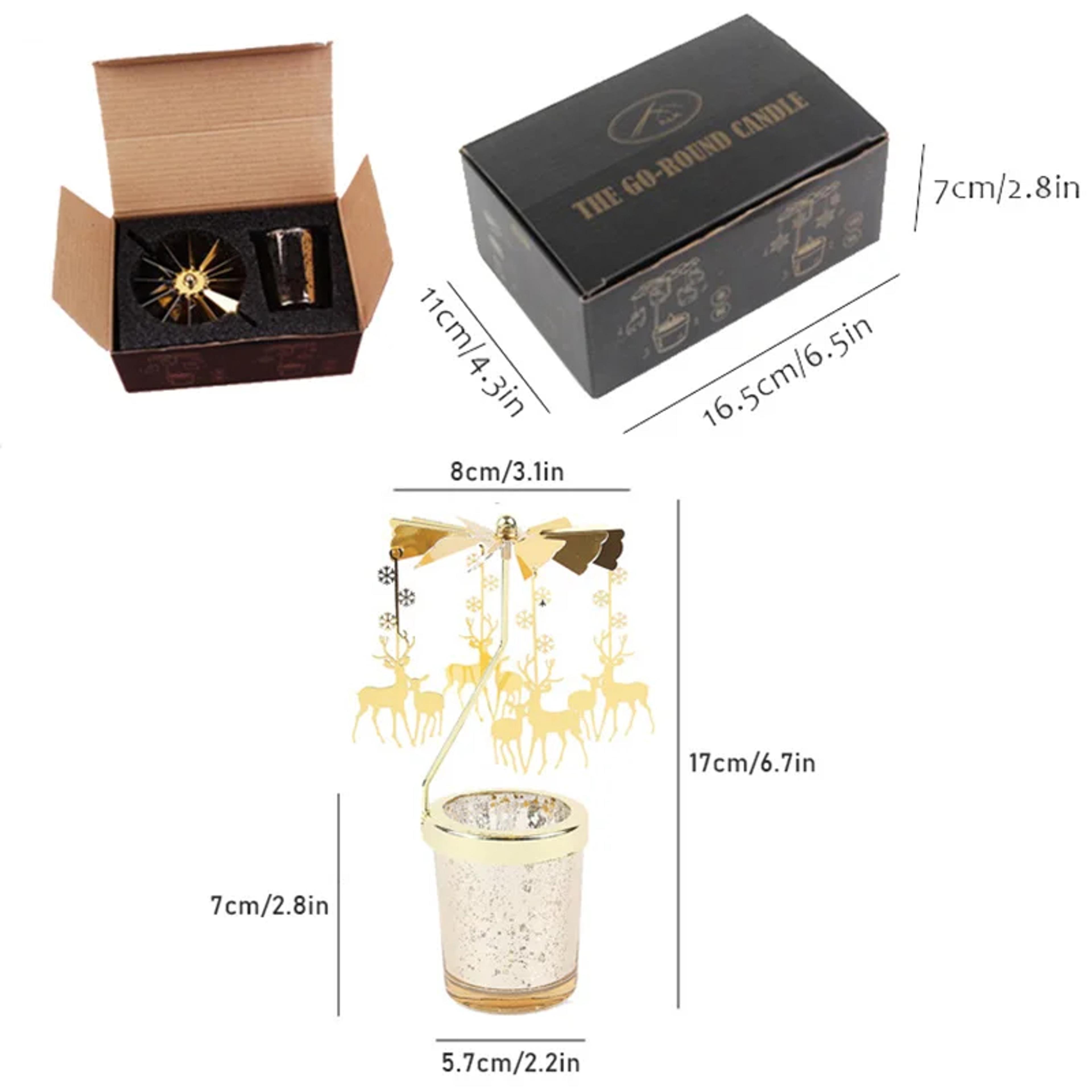 Carousel Candle Stand Hot Rotating Candlestick Hallowmas Home Decoration Party Room Gift 4
