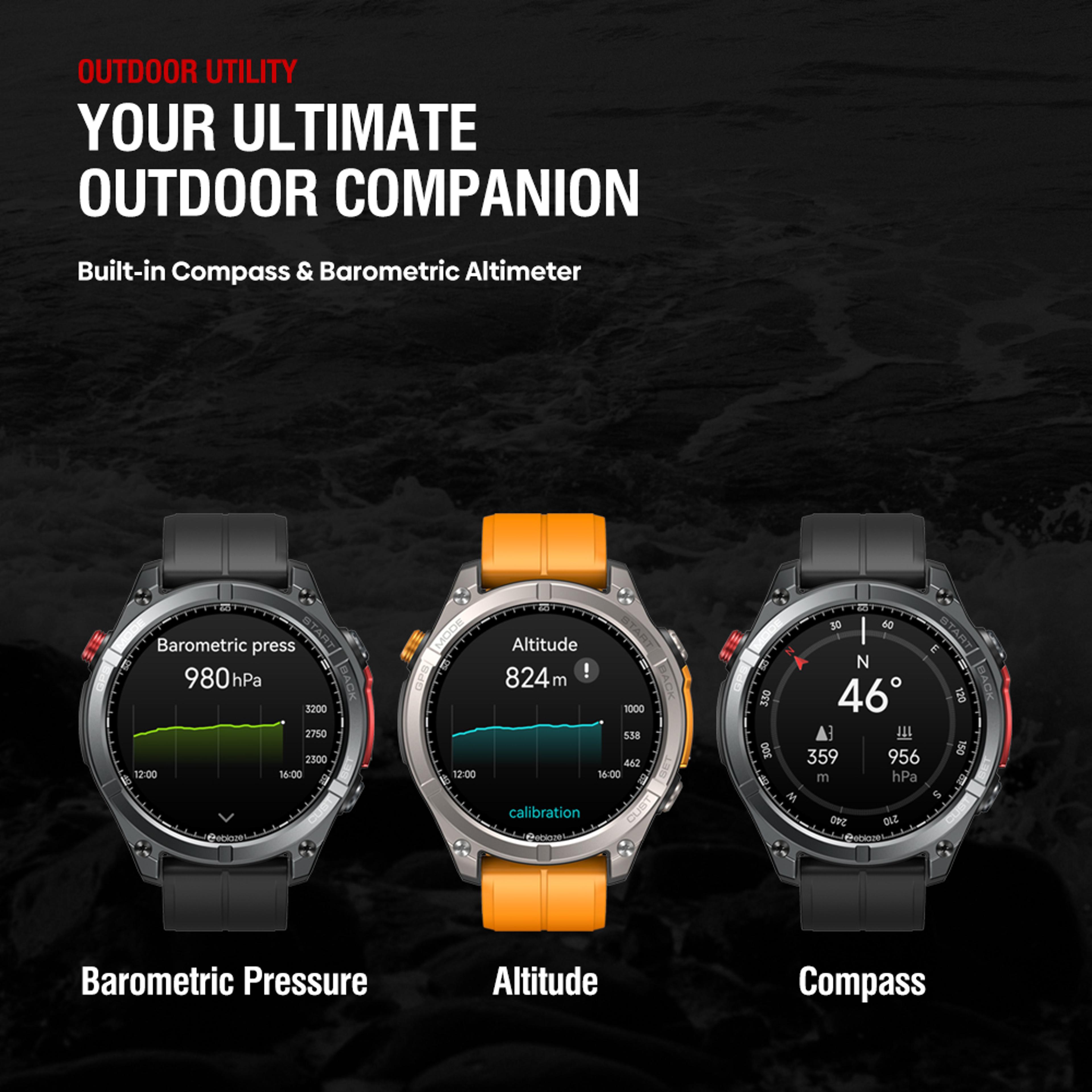 NEW GPS Smartwatch Screen With Compass Barometric Altimeter Flashlight Voice Calling 4