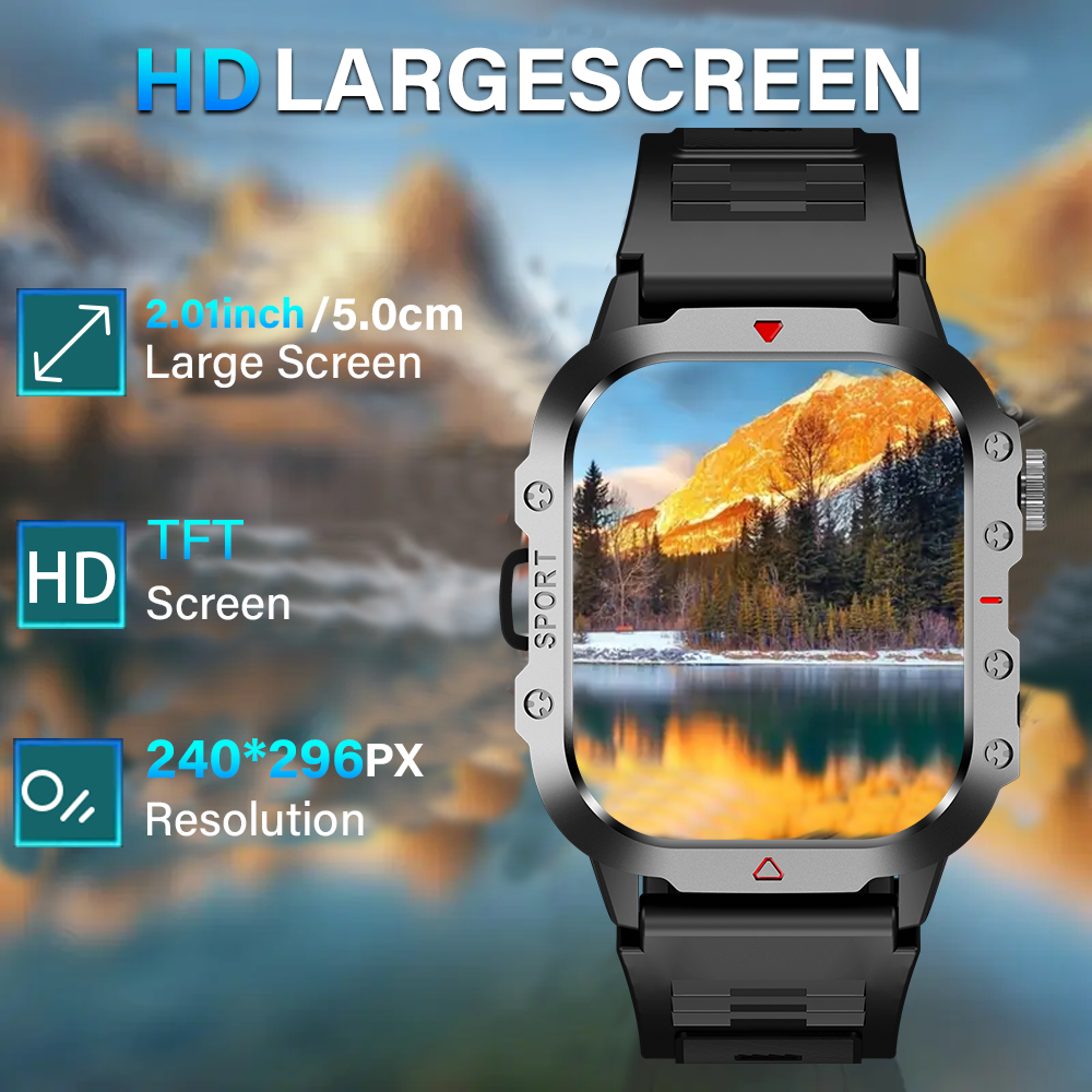 Bluetooth Talking Smart Watch For Men And Women With LED Flashlight HD Screen For Outdoor Sports 3