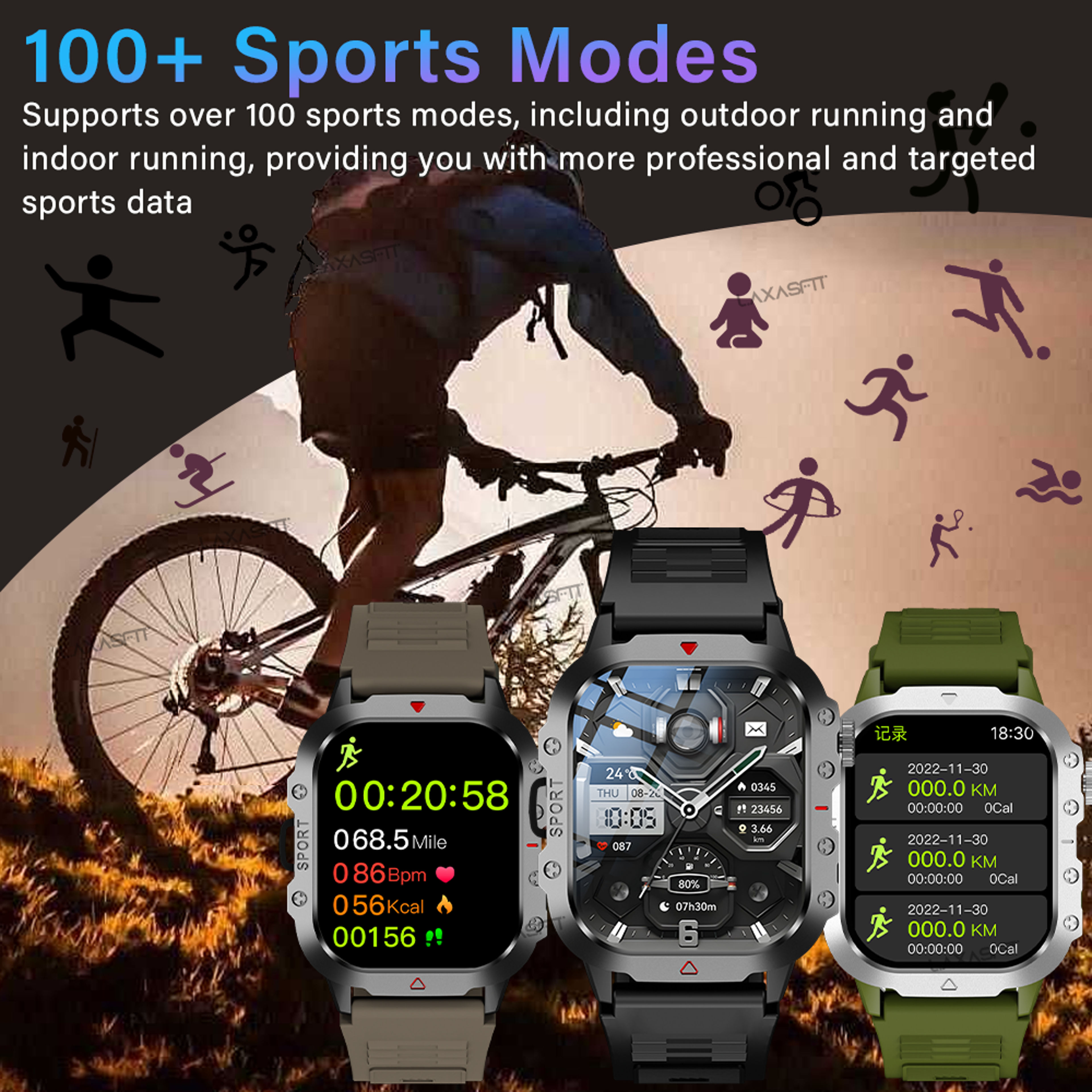 Bluetooth Talking Smart Watch For Men And Women With LED Flashlight HD Screen For Outdoor Sports 4