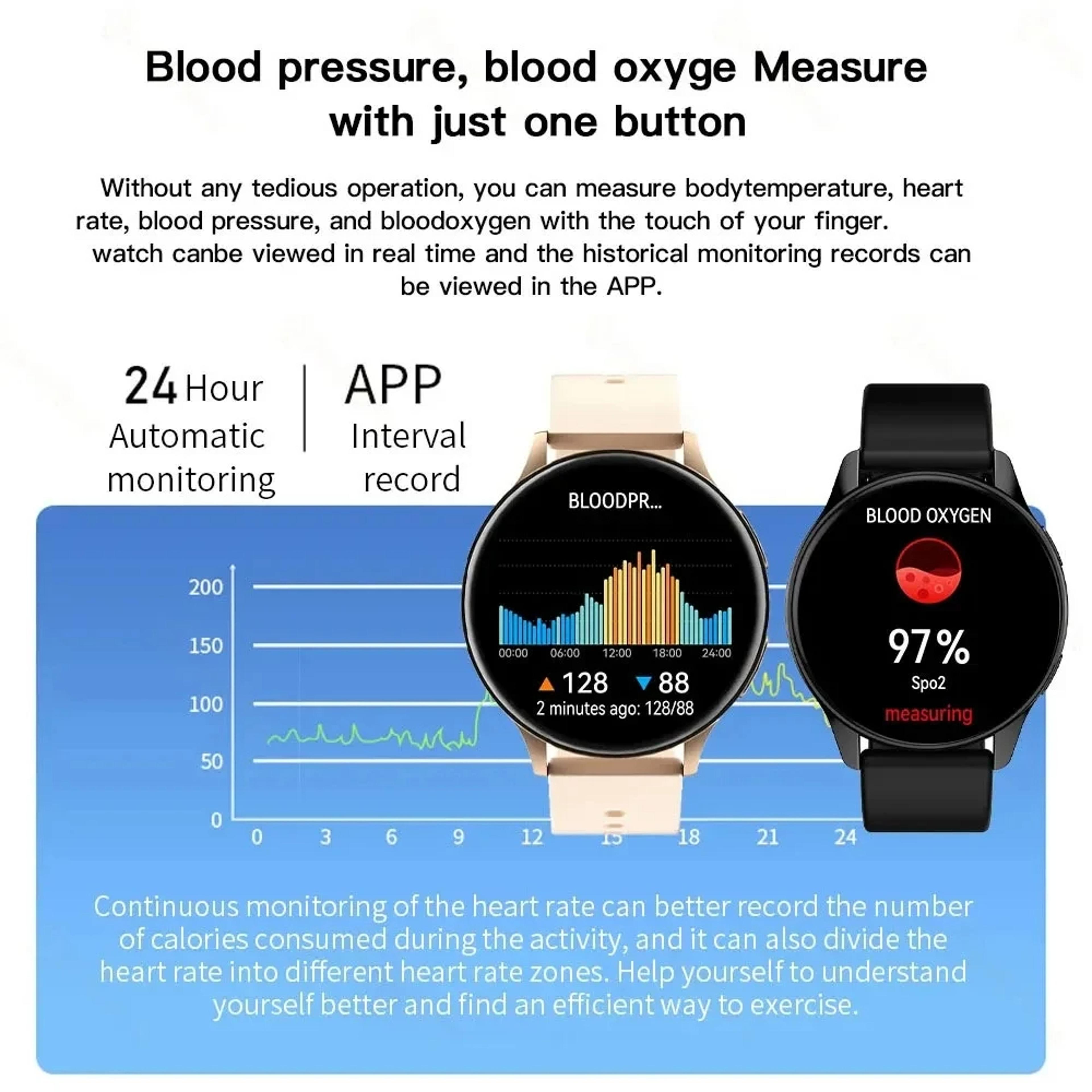 Smart Watch With Wireless Charging Bluetooth Calls Custom Watch Face Fitness Bracelet For Men Women 5