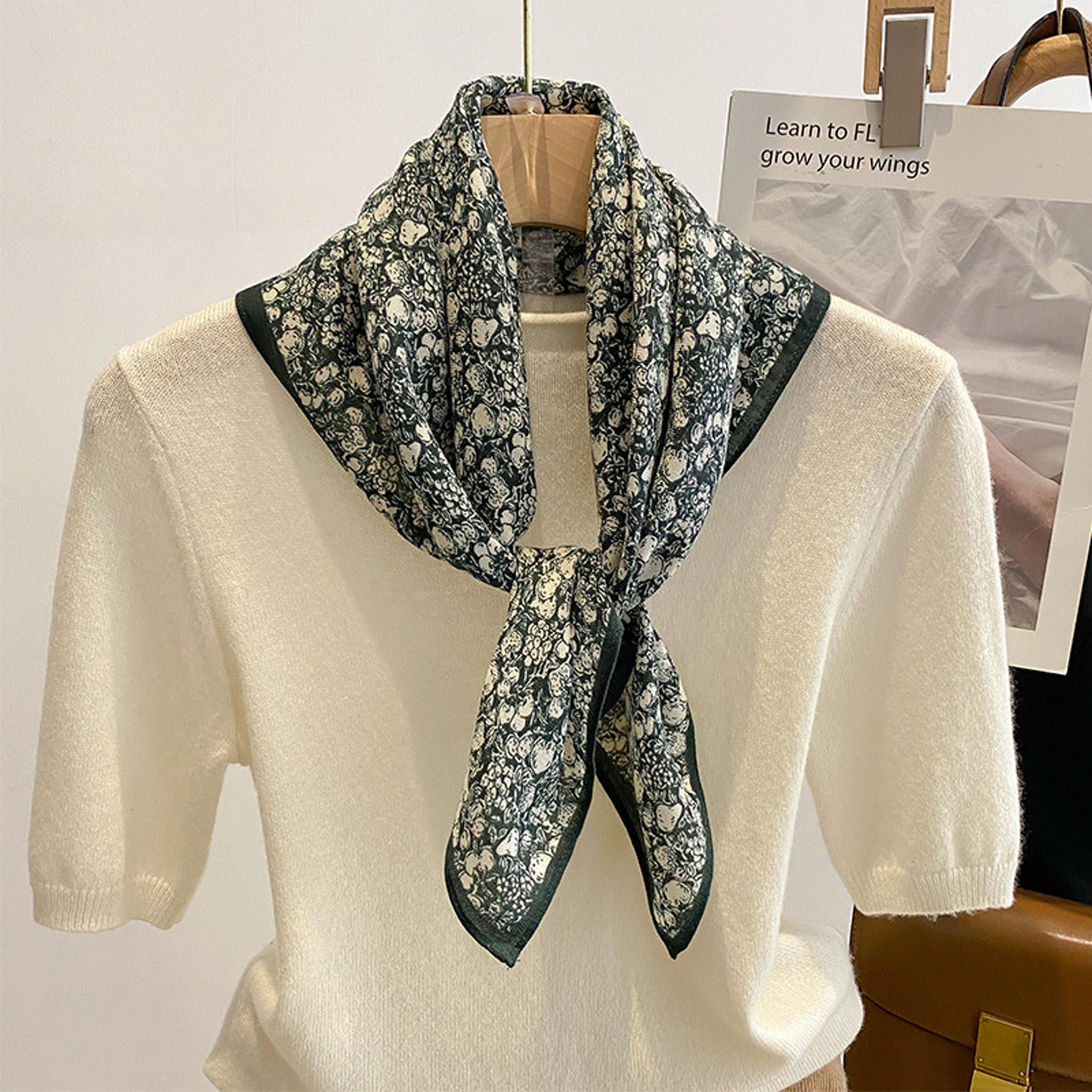 New Pure Cotton Women Scarf Square Foulard Ladys Neck Hair Scarves Design Printed Head Kerchief Fas 3