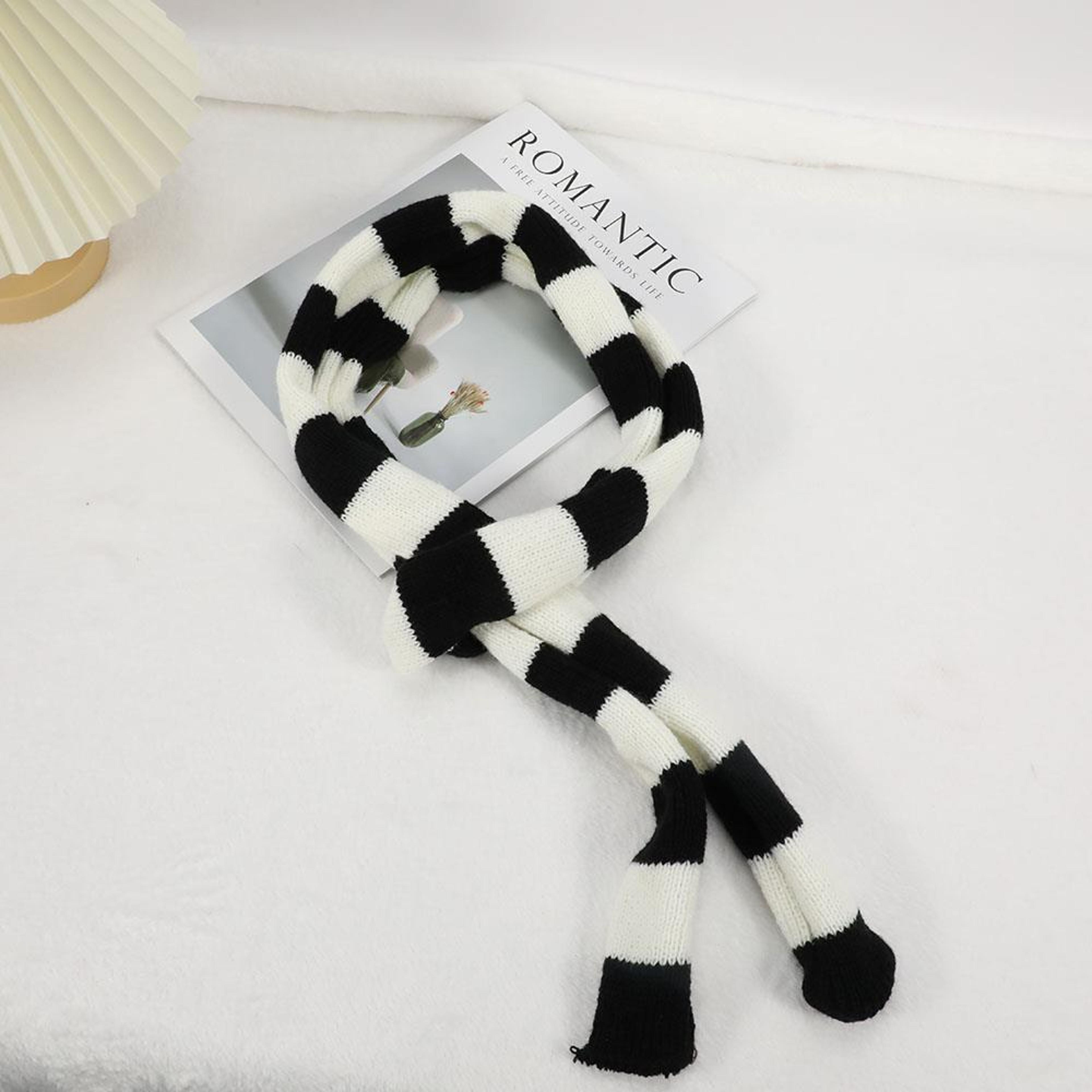 Stripe Women Cotton Scarves Long Thin Neckerchief Fashion Streetwear 8