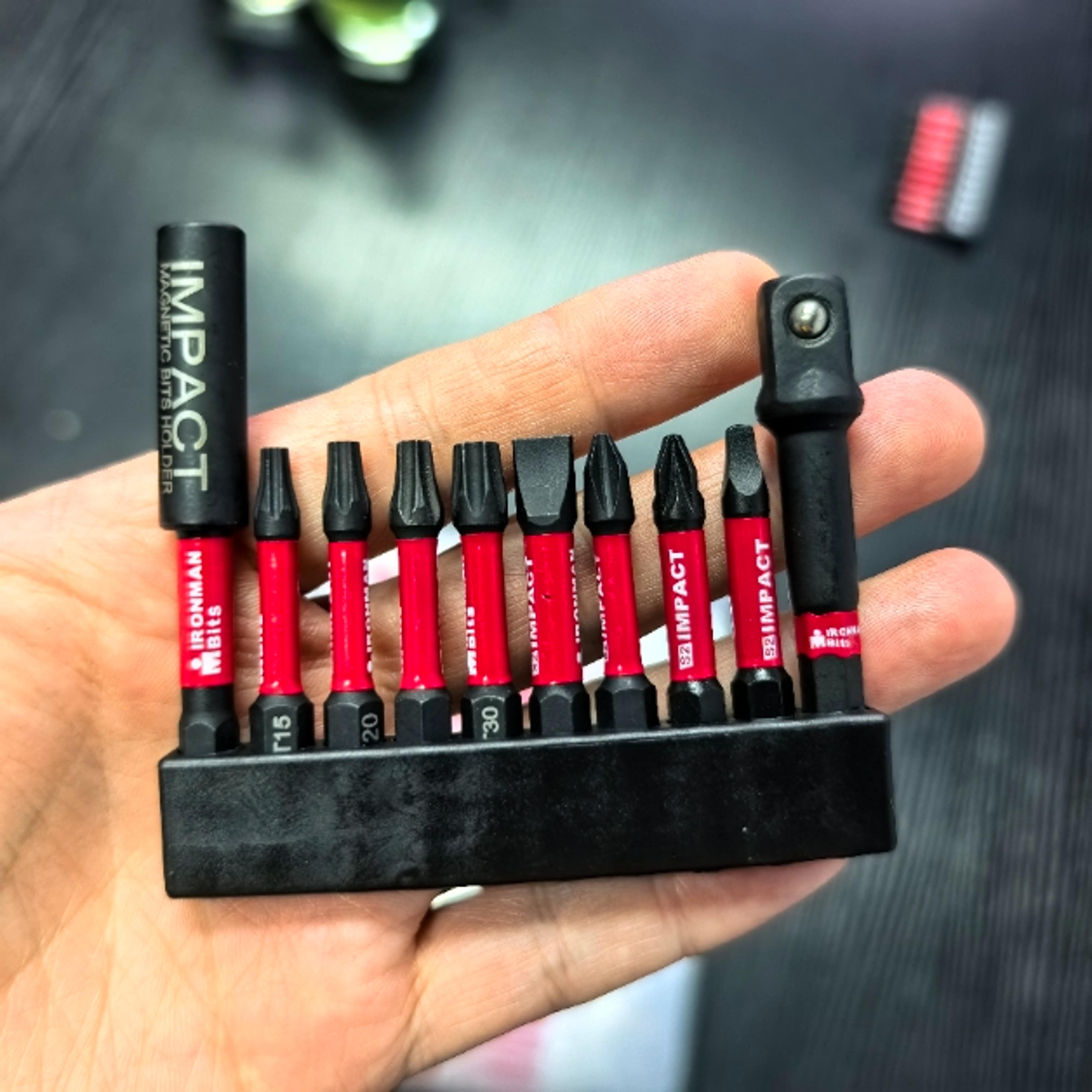 alloy steel impact power driver bit set, mixed with storage organizer