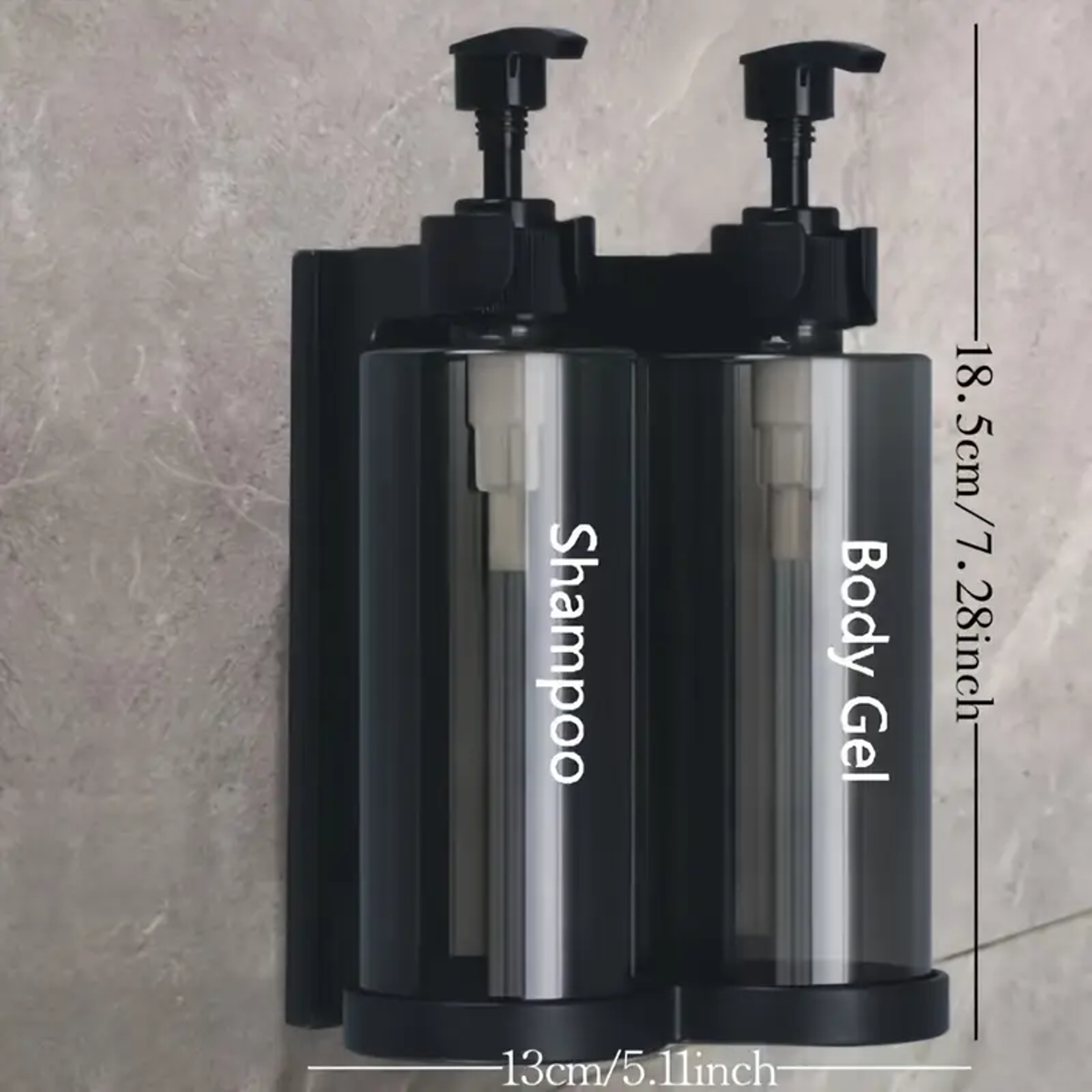 Wall Mount Shower And Lotion Dispenser Waterproof Shampoo Gel Container With Clear Window For Home  5