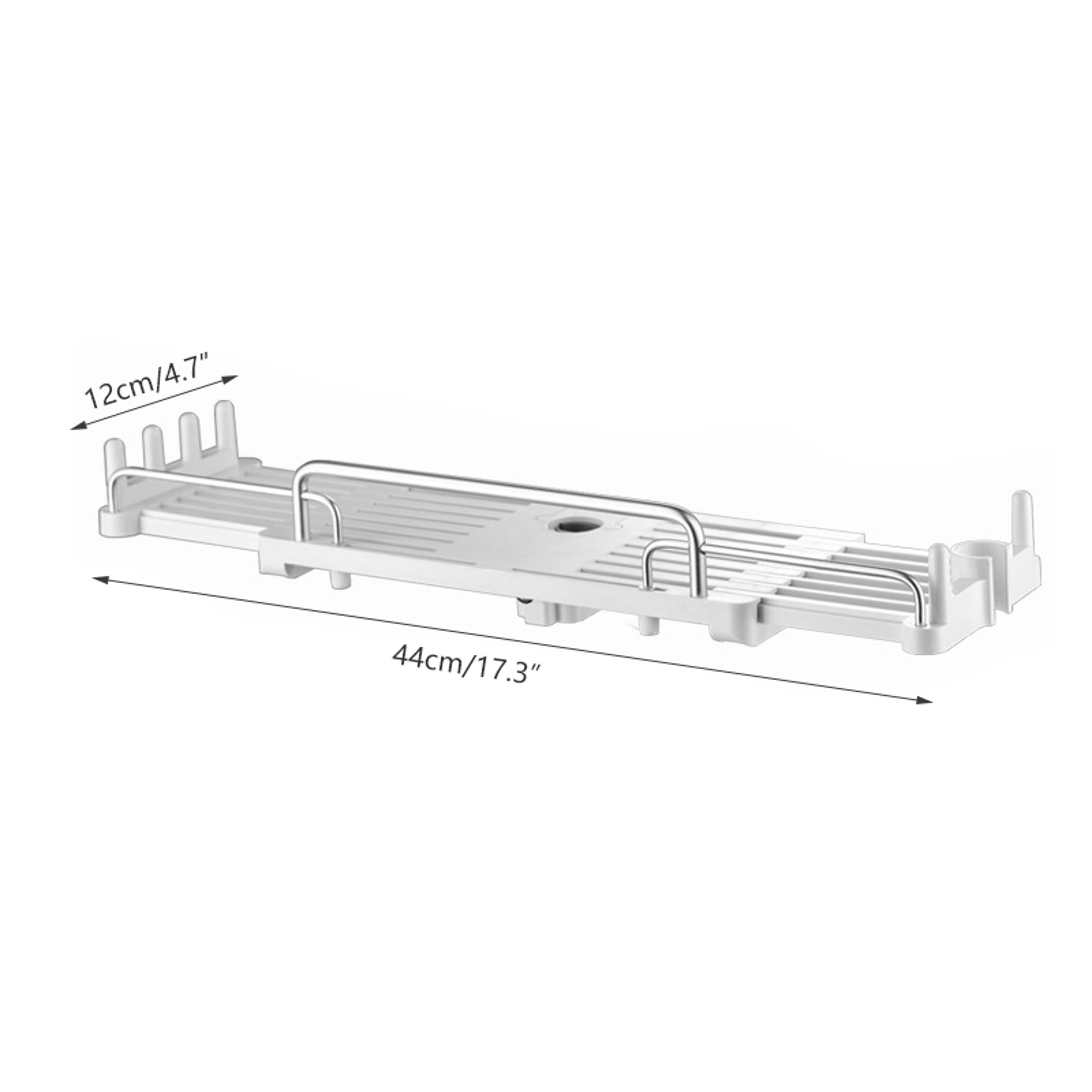 Bathroom Shelf Extendable Shower Storage Holder Shampoo Tray Without Drilling 6