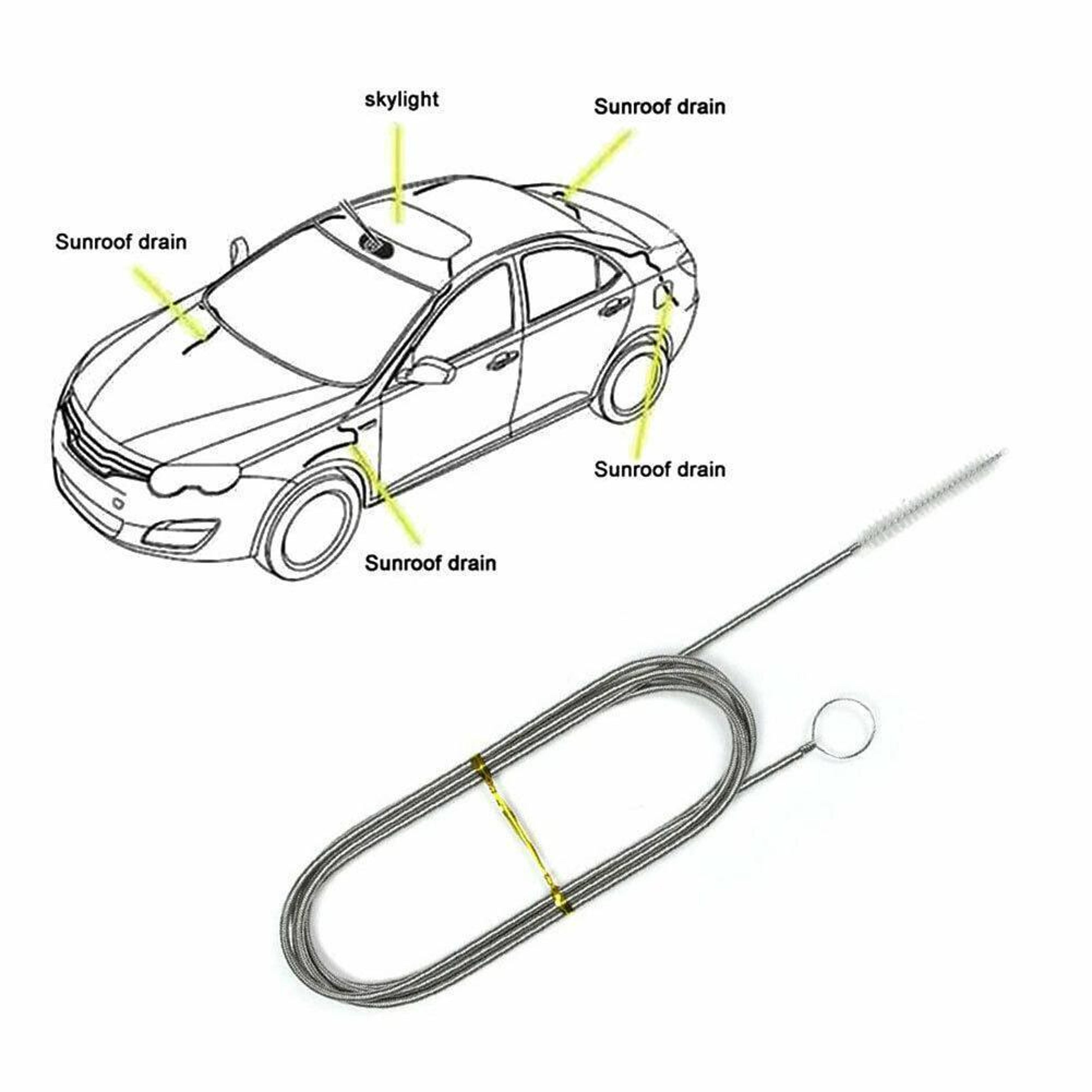 Car Drain Dredge Scrub Brush Auto Sunroof Long Hoses Cleaning Tool 5