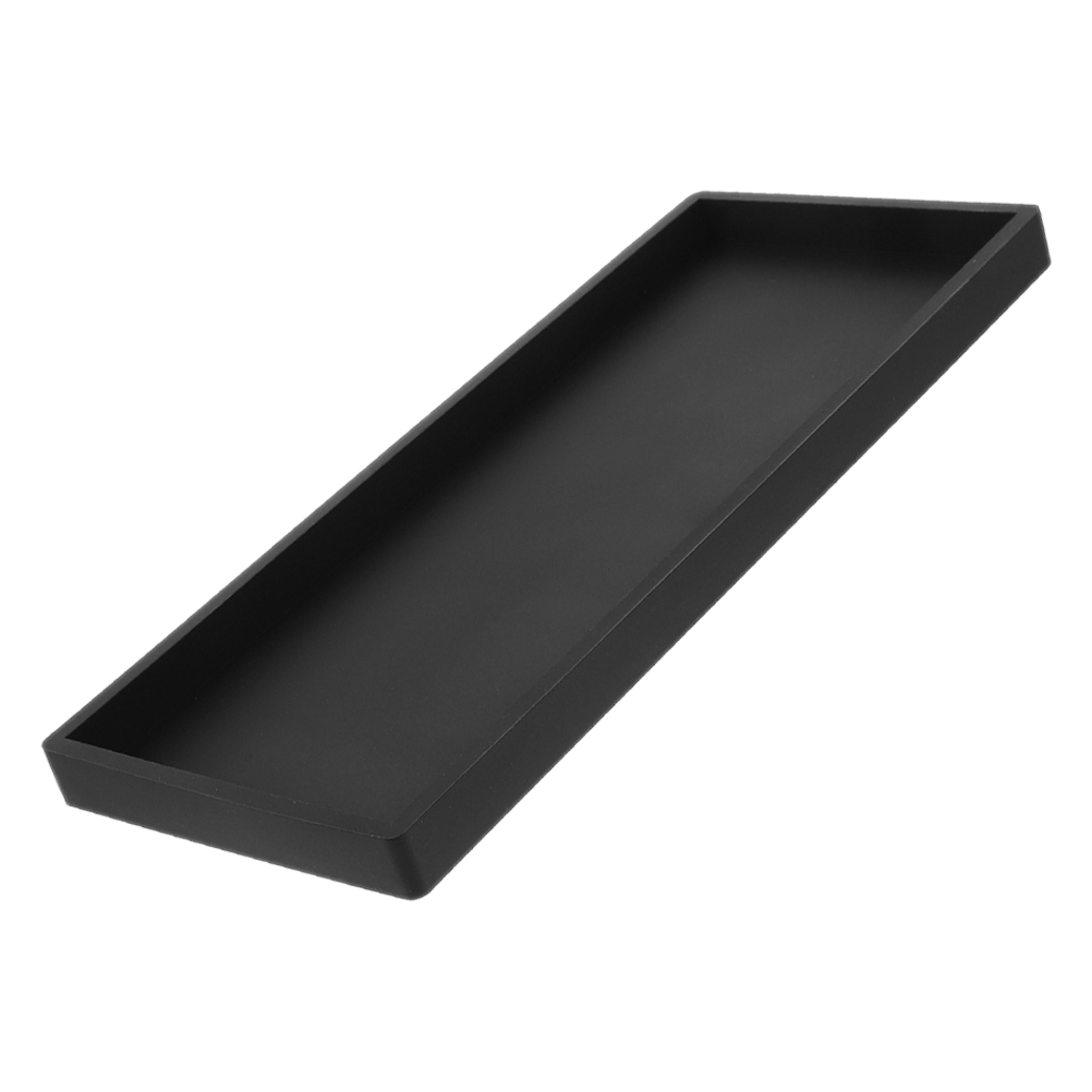 Compact Black Silicone Bathroom Vanity Tray For Jewelry Perfume Pressed Powder Storage Daily Use 5