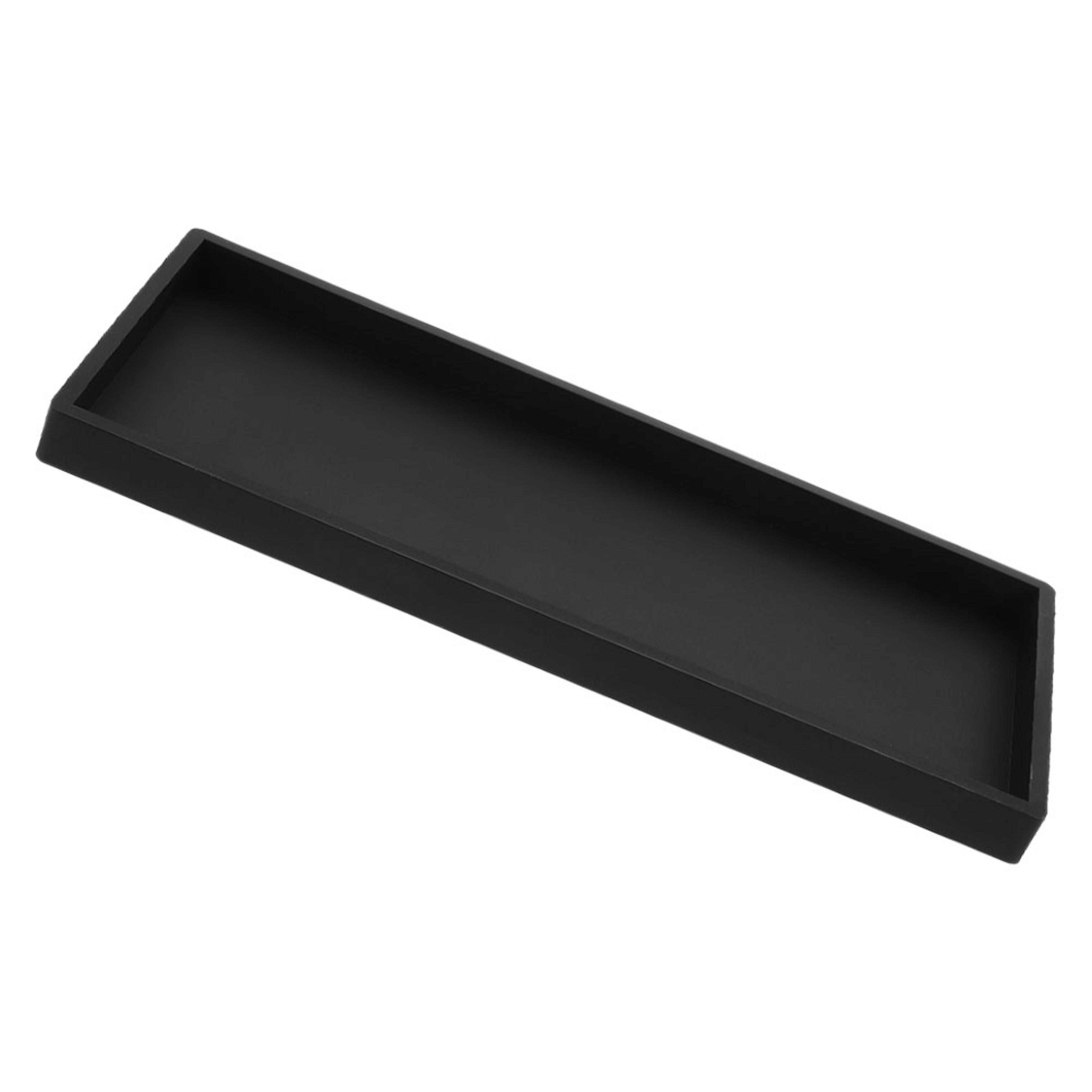 Compact Black Silicone Bathroom Vanity Tray For Jewelry Perfume Pressed Powder Storage Daily Use 4