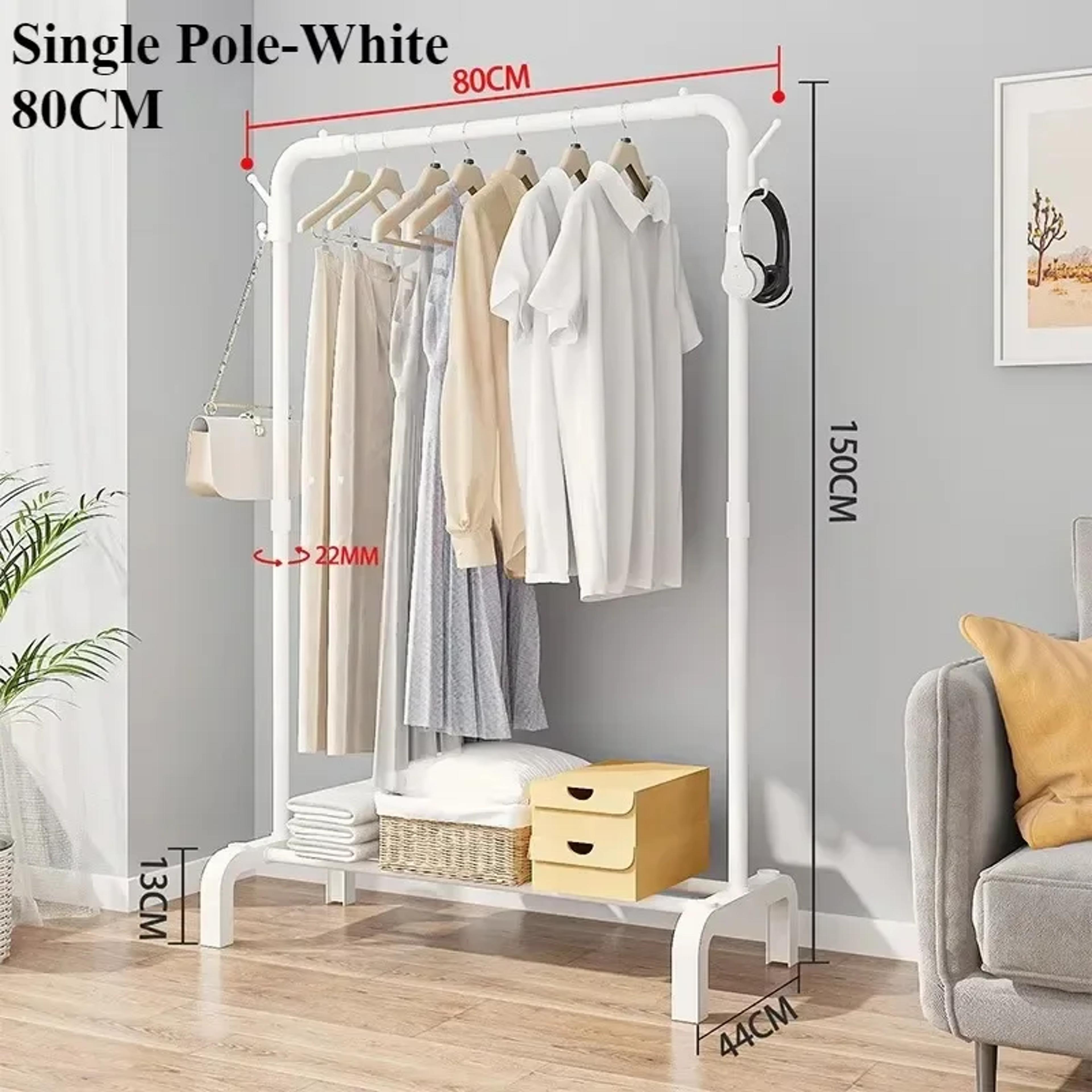 Floor Standing Metal Clothes Rack Detachable Storage Easy To Assemble Convenient Clothes Rack 6