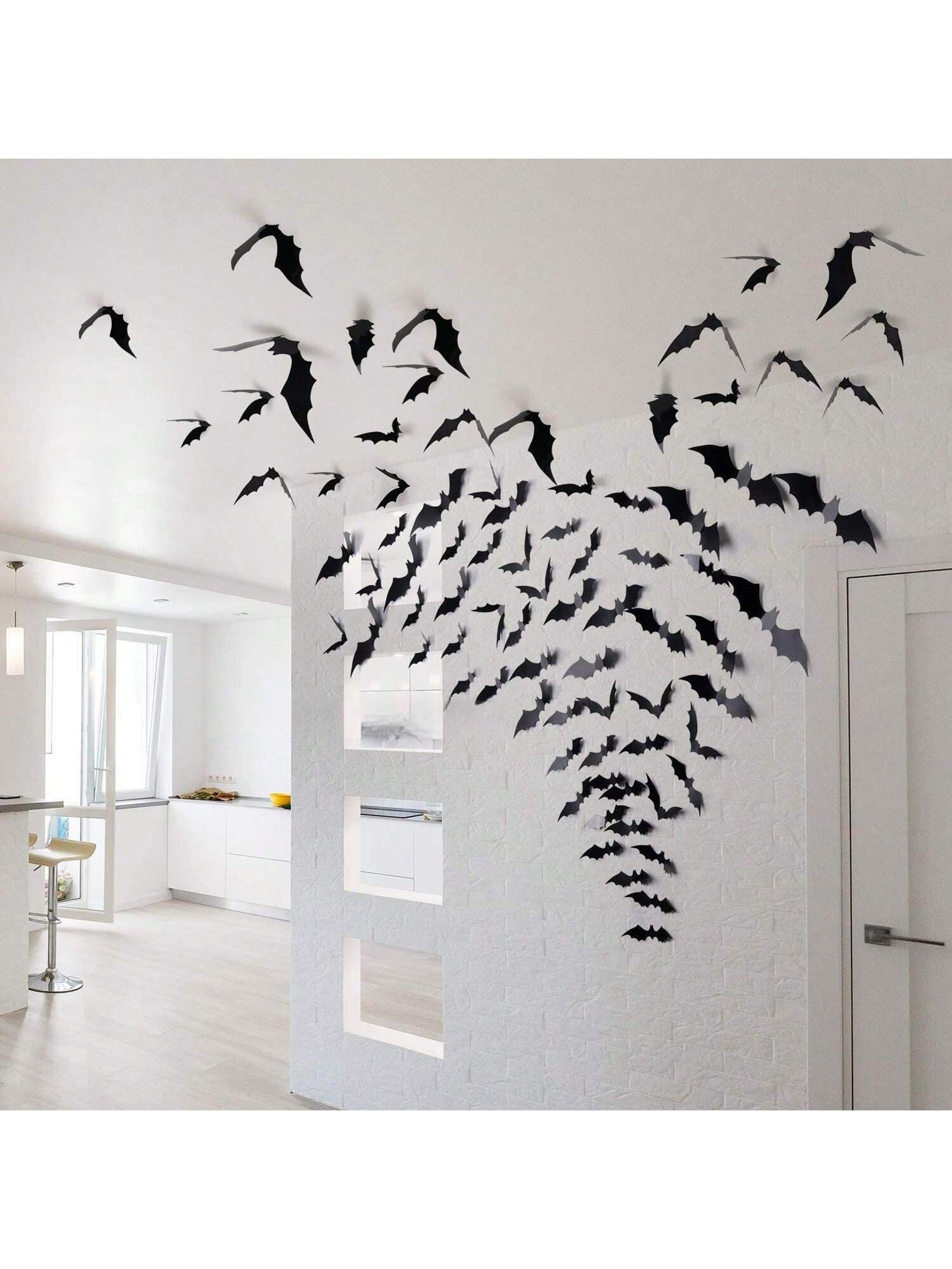 Waterproof 3D Black Bats Wall Decor Halloween Wall Art For Home Or Party 3