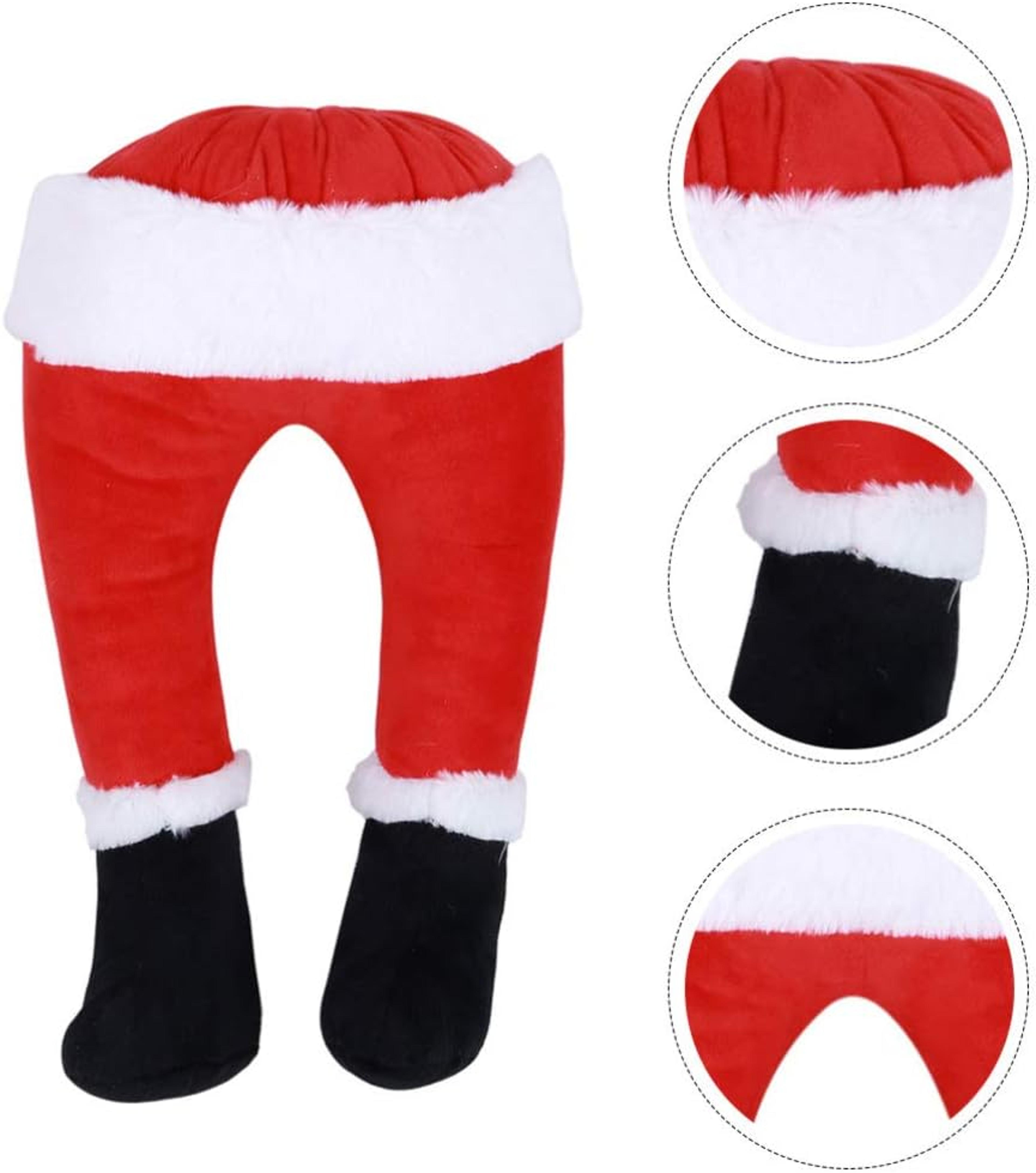 Filled Christmas Tree Topper Christmas Santa Leg Decorations Holiday Party Fireplace Ornaments 4