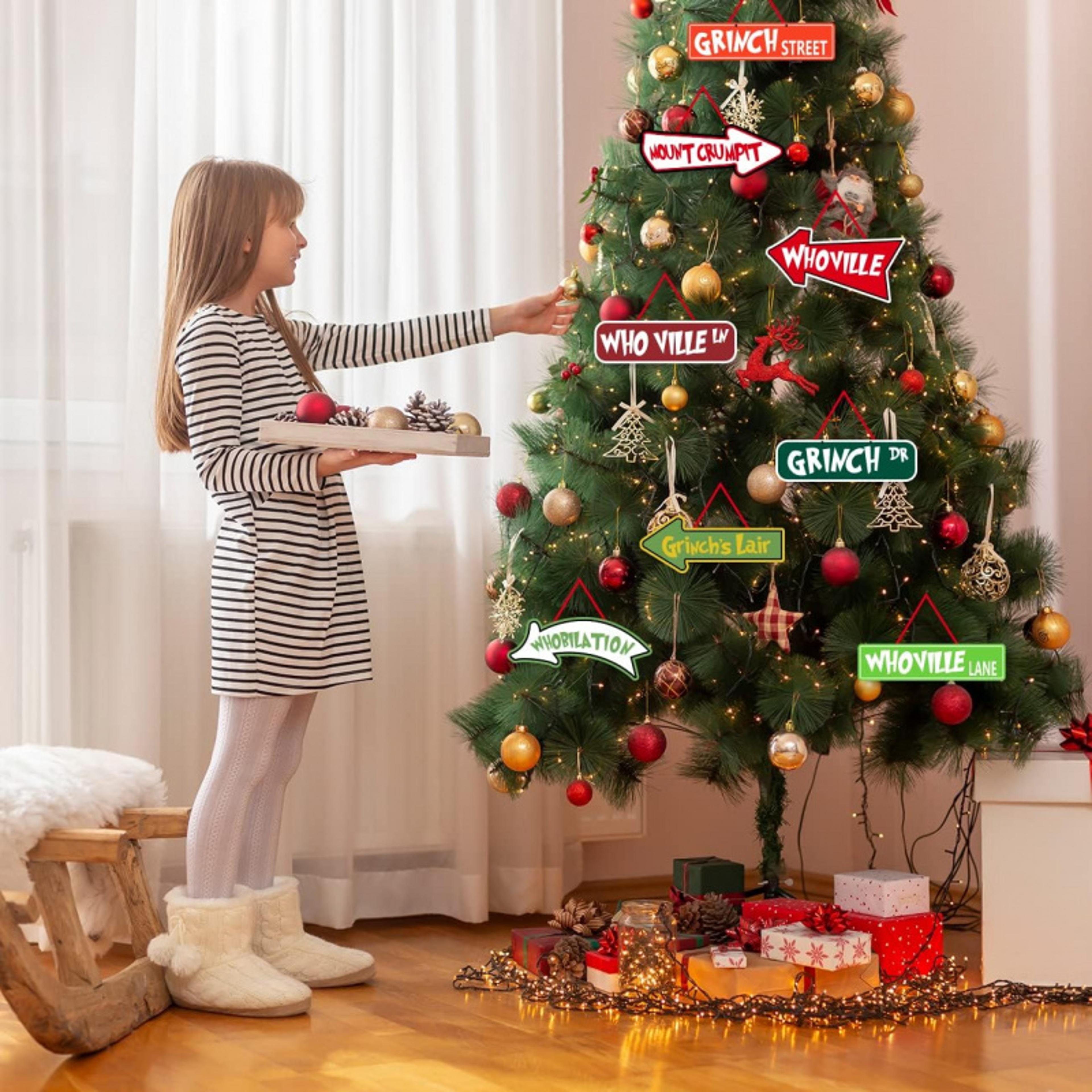 Whoville Christmas Tree Ornaments Greench Paper Card Hanging Welcome To Whoville Tree Decorations 2