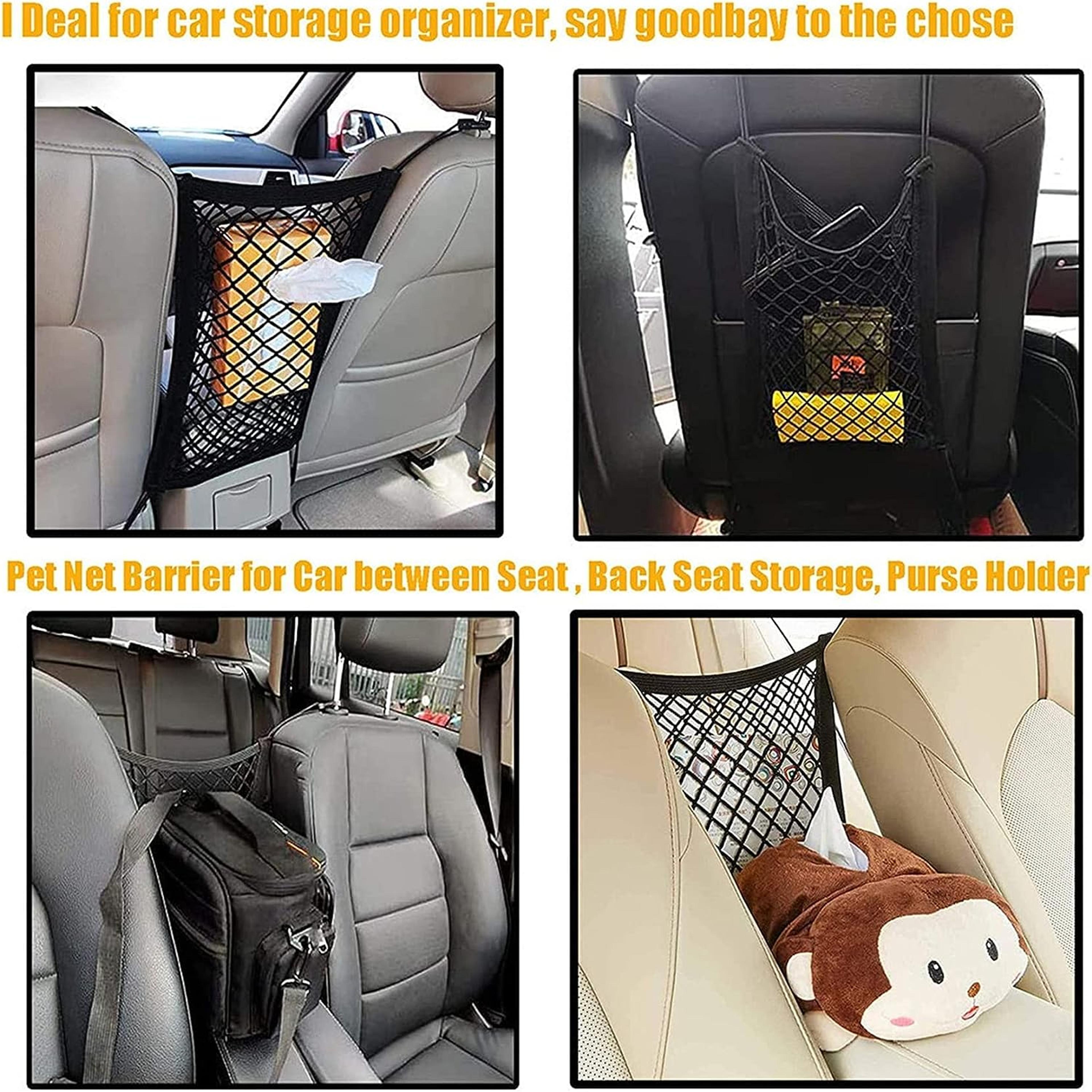 Dog Car Barrier Pet Car Barrier With Storage Bag Back Seat Safety Protector Mesh Net Automatic Pet  1