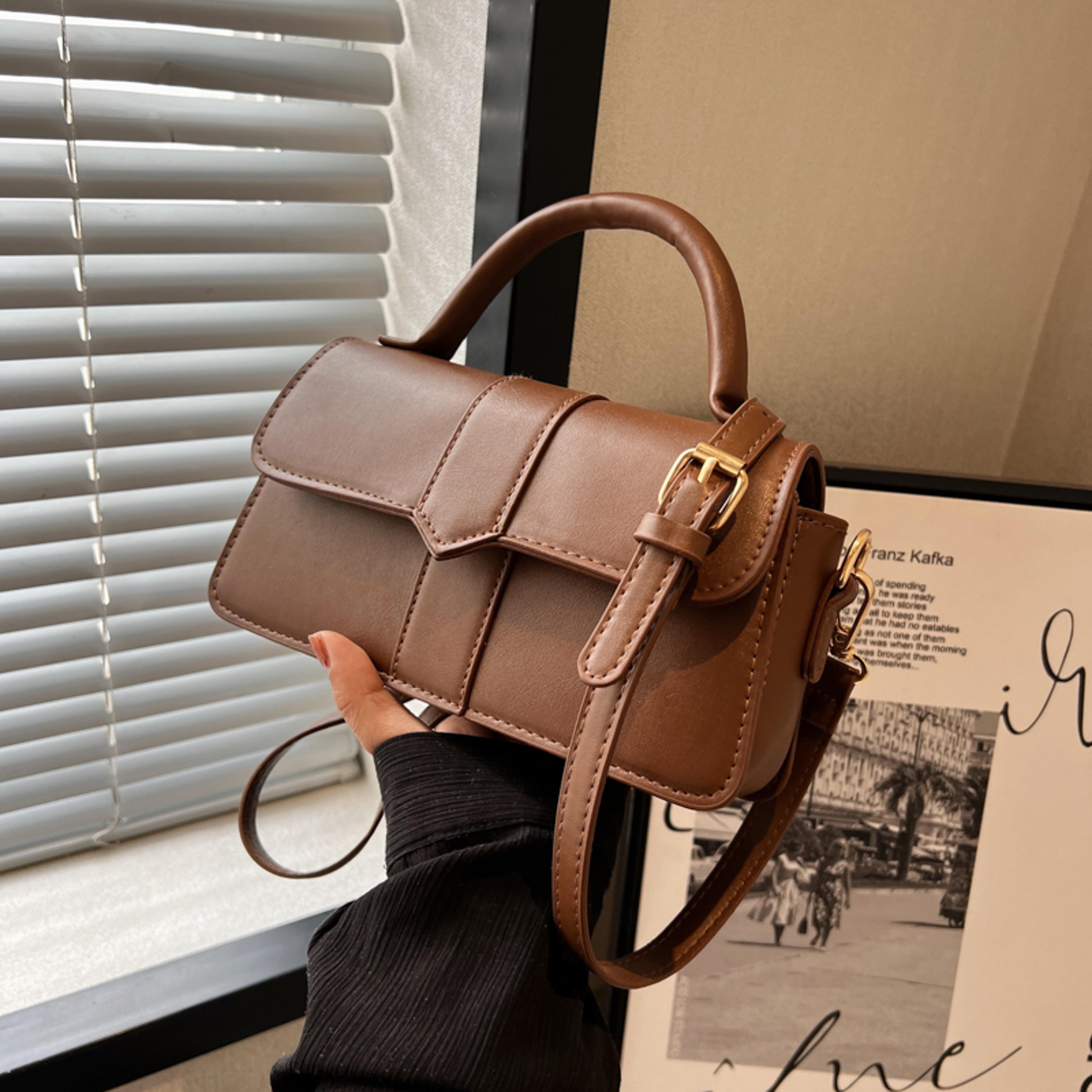 Fashion Crossbody Bags PU Leather Shoulder Bag For Women Vintage Underarm Satchel Square Handbag 0