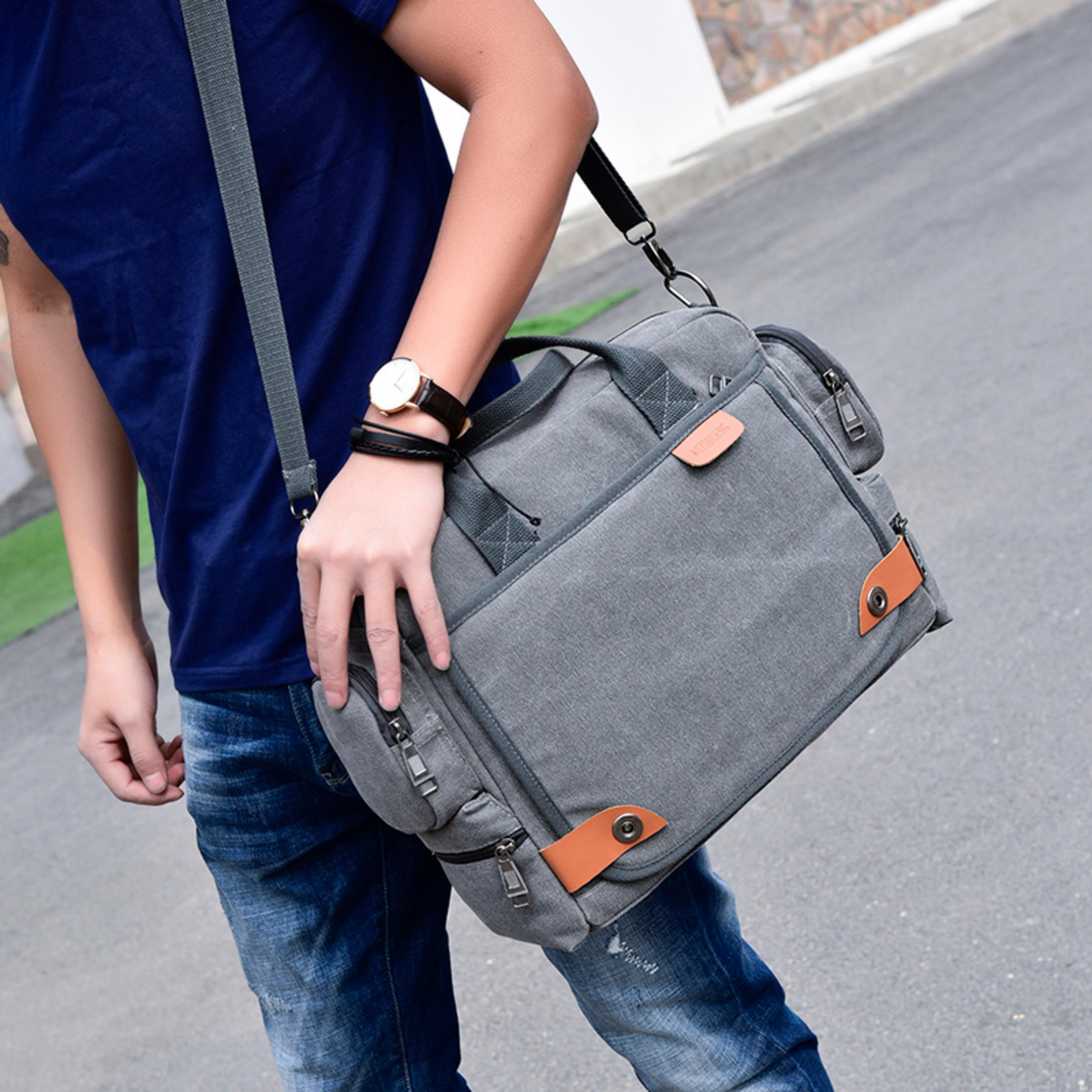Brand Men Crossbody Bag Canvas Messenger Bag For Travel Casual Large Handbag 1