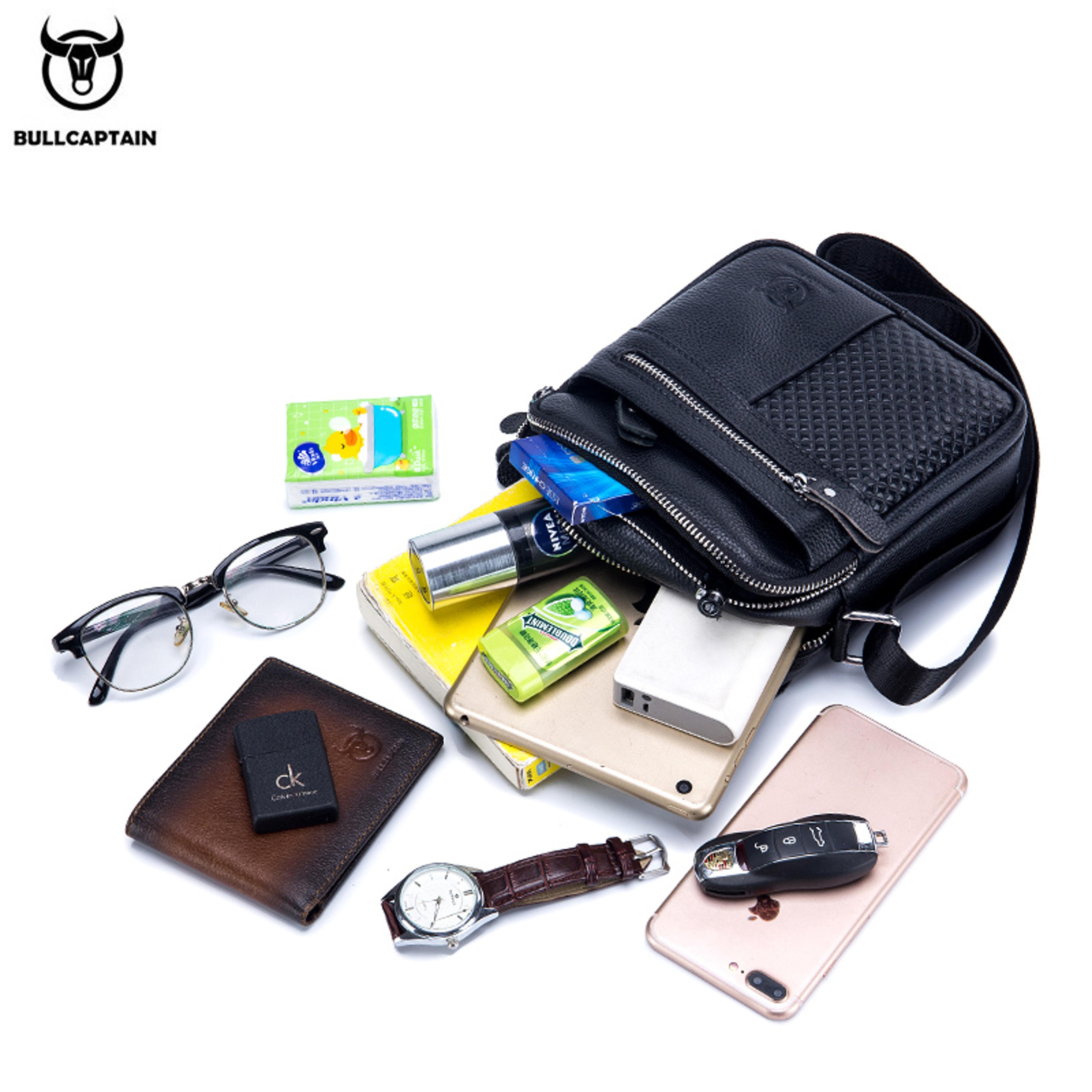Leather Shoulder Messenger Bag For Men CrossBody Satchel Travel Briefcase Handbag 1