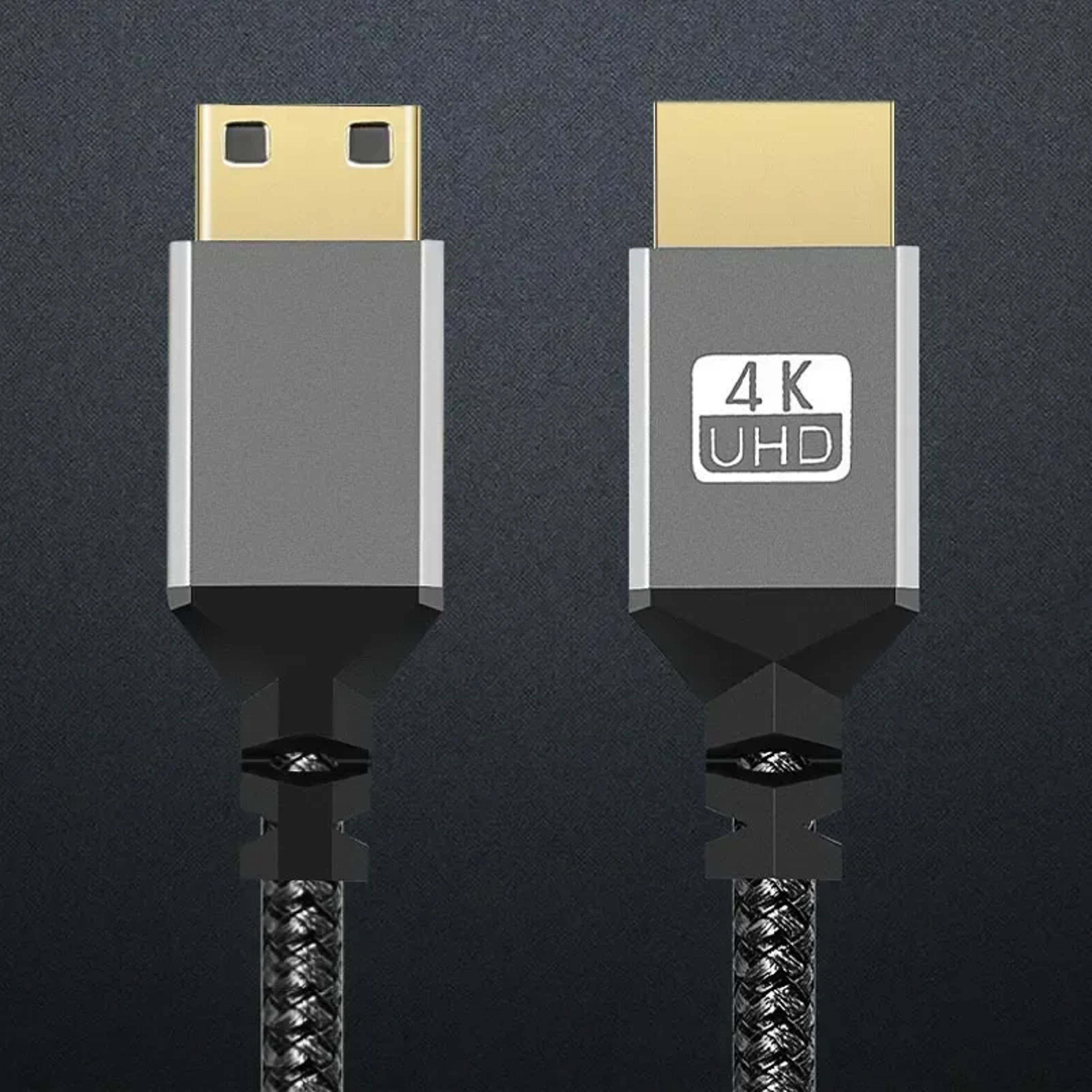 Mini HDMI To HDMI Extension Cable Male To Male Plug Nylon Braid HD Compatible For TV HDTV 1