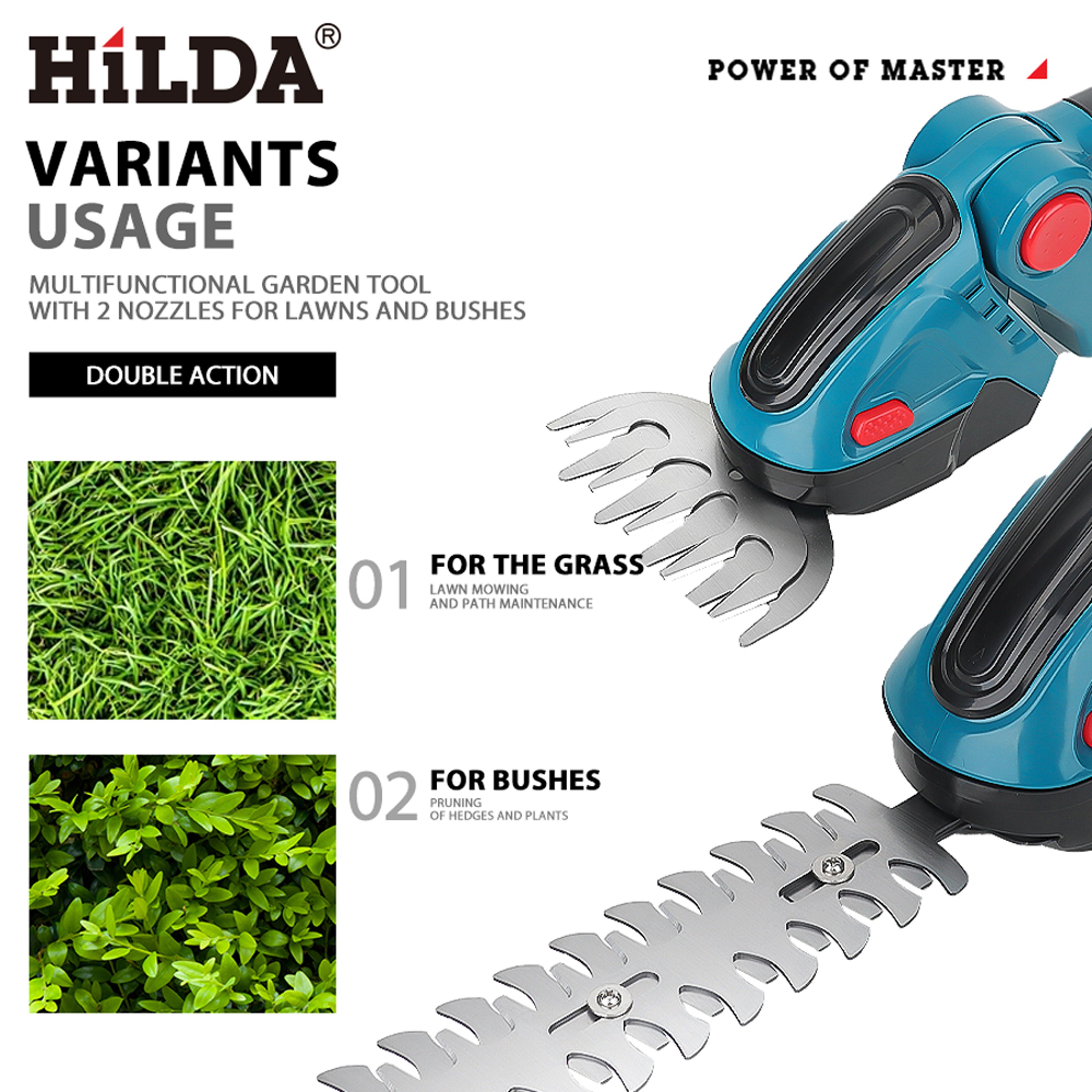 Cordless Electric Hedge Trimmer Handheld Weeding Pruning Shear For Battery Garden Tool Shrub Mower 4