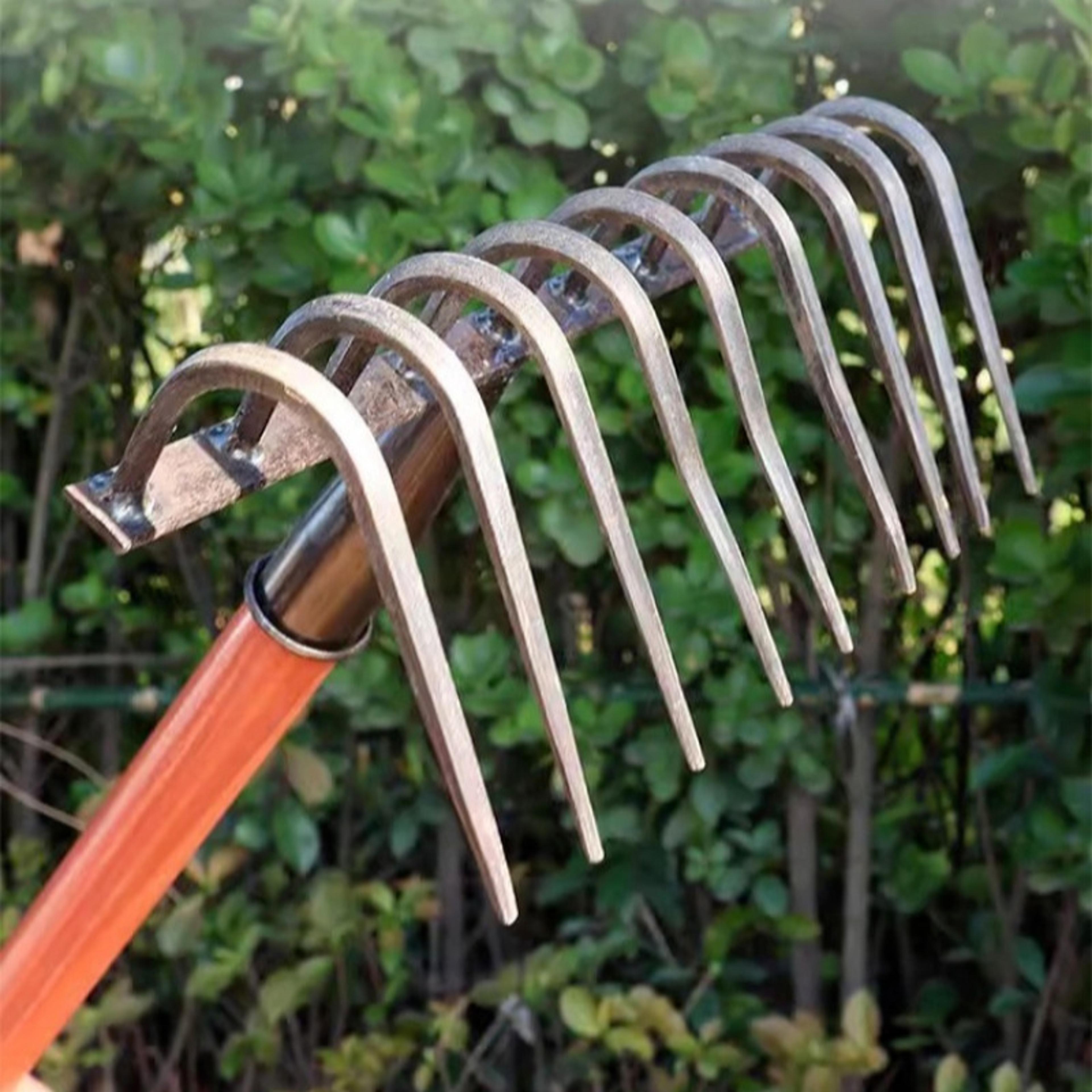 Sturdy Manganese Steel Ninetooth Nail Rake Household Garden Tool For Agriculture 3