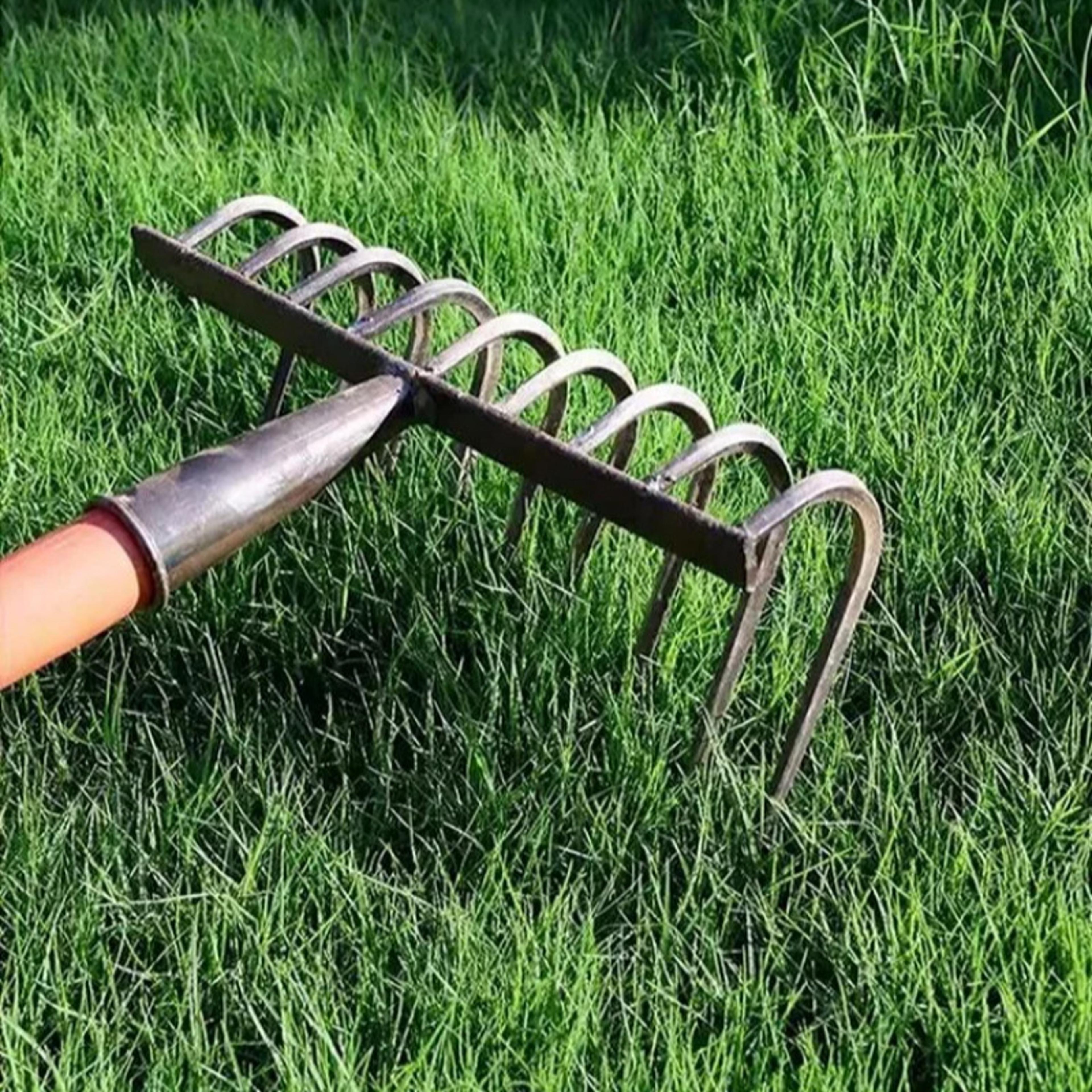 Sturdy Manganese Steel Ninetooth Nail Rake Household Garden Tool For Agriculture 0