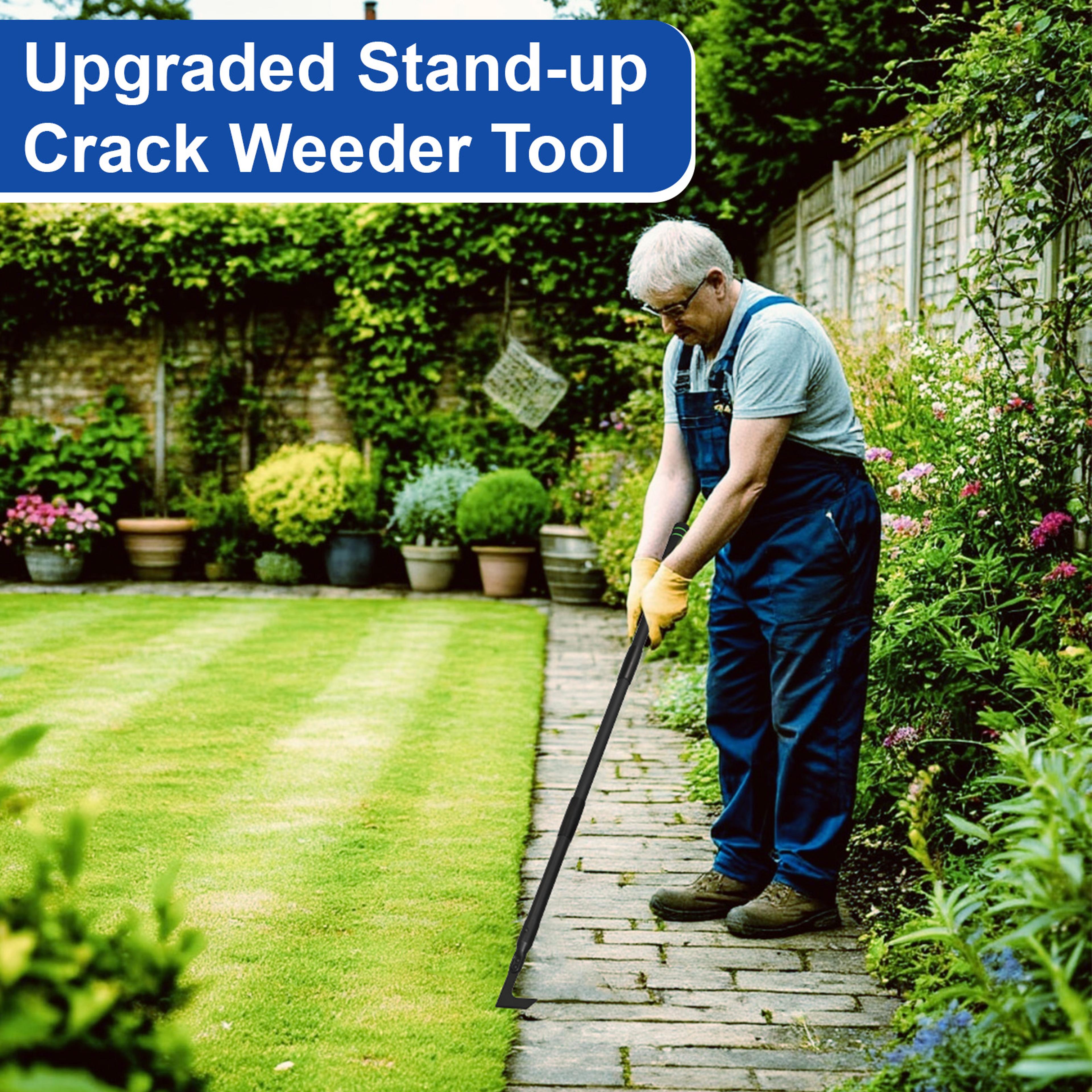 Crack Weeder Tool With Long Handle L Shaped Blades For Efficient Narrow Space Weeding 1