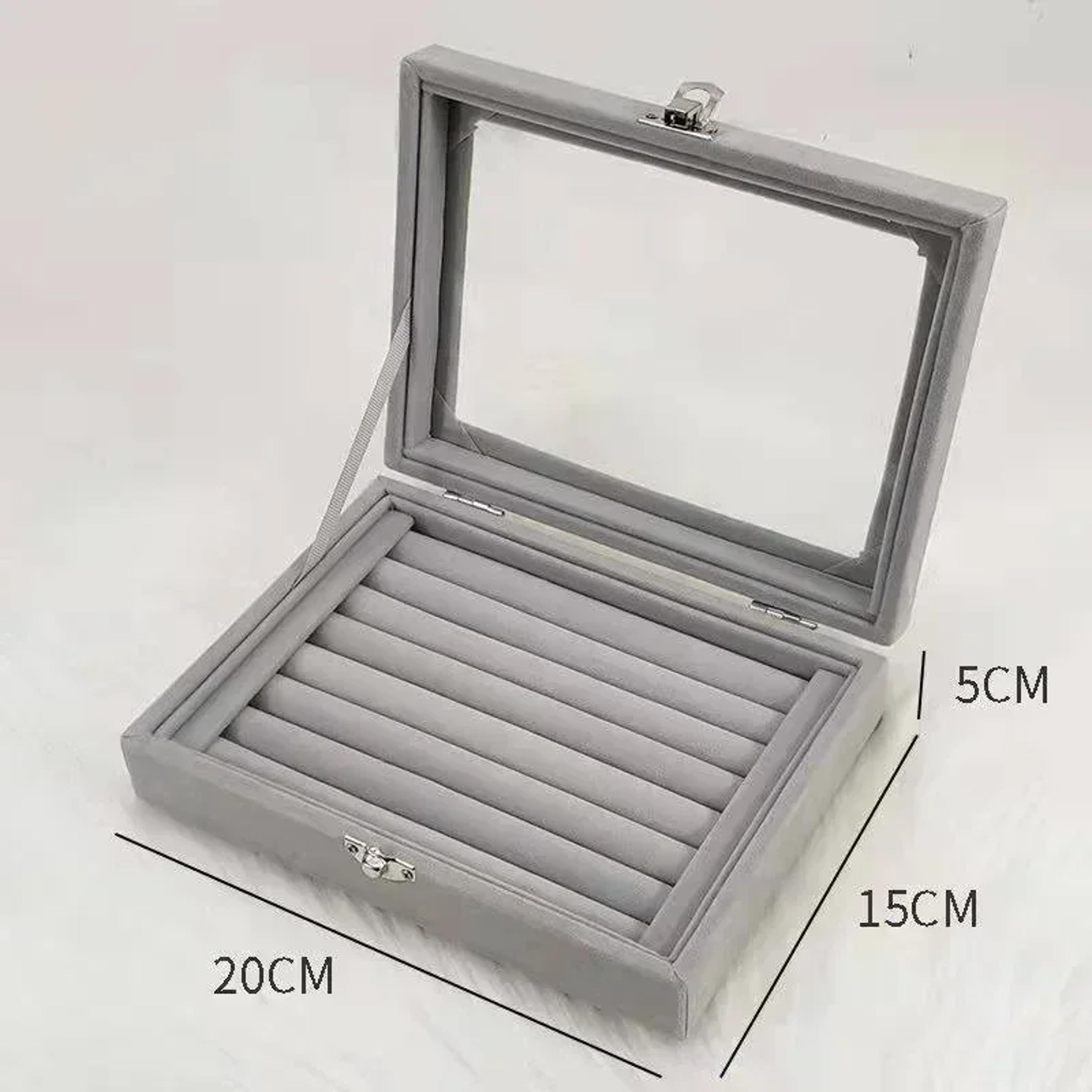 Jewelry Display Organizer Box High Capacity Flannel Storage Box With Cover Dust Proof Wedding Gift  4